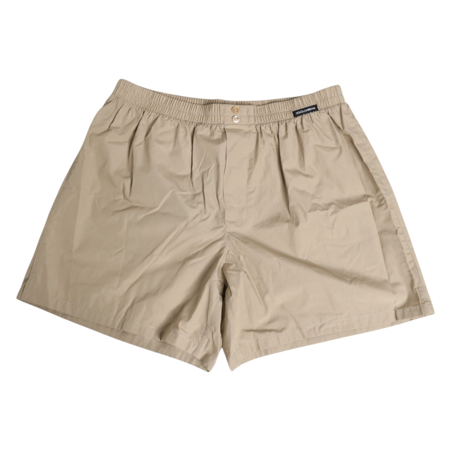 Dolce & Gabbana – Beigefarbene Boxershorts aus Baumwolle in regulärer Passform