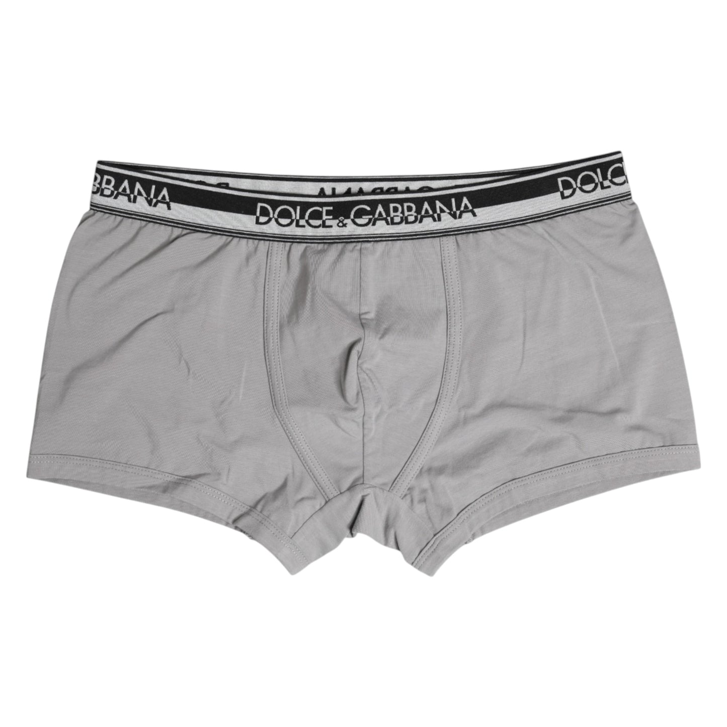 Dolce & Gabbana – Graue Boxershorts aus Baumwollstretch in regulärer Passform