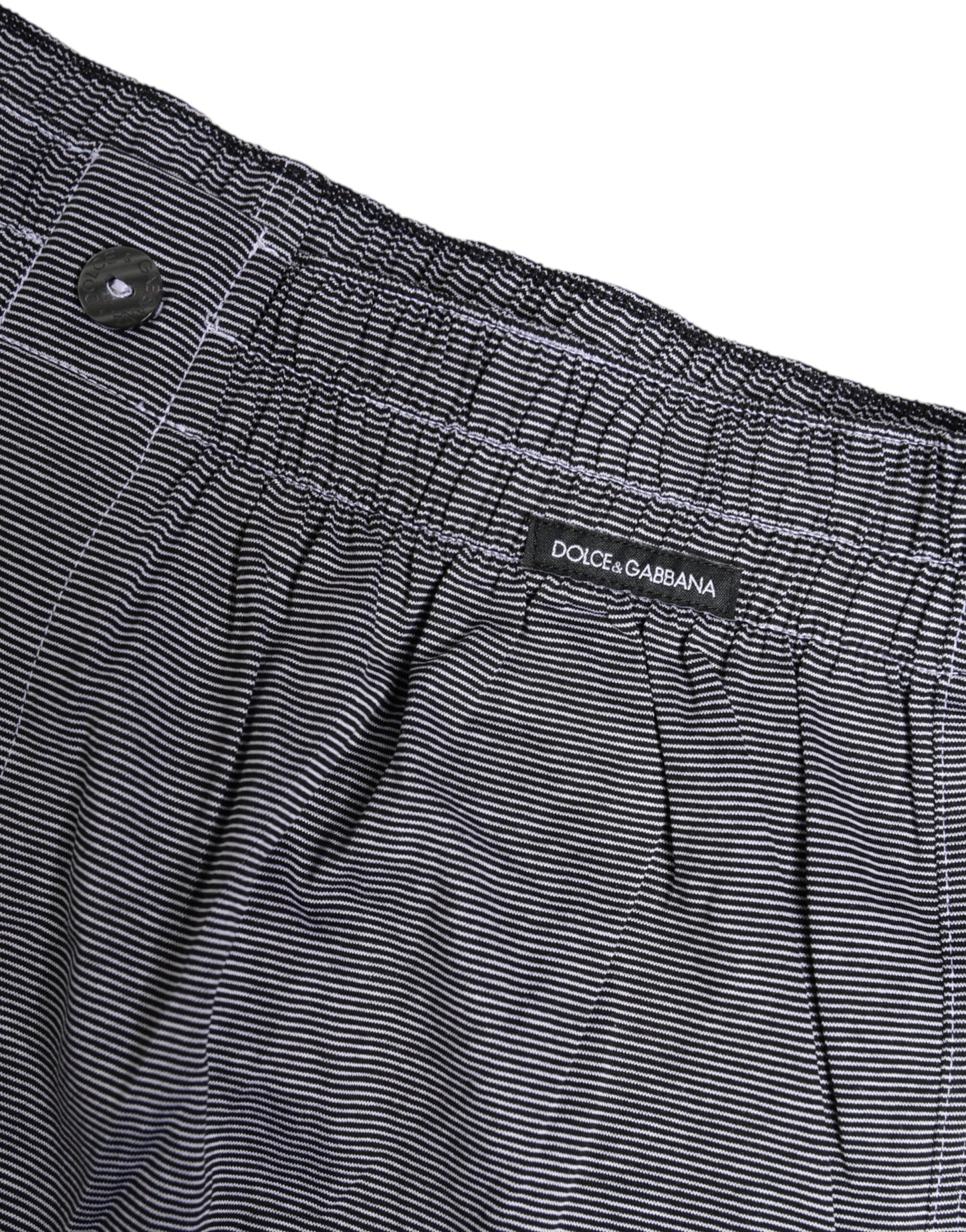 Dolce & Gabbana – Grau gestreifte Boxershorts aus Baumwolle in regulärer Passform