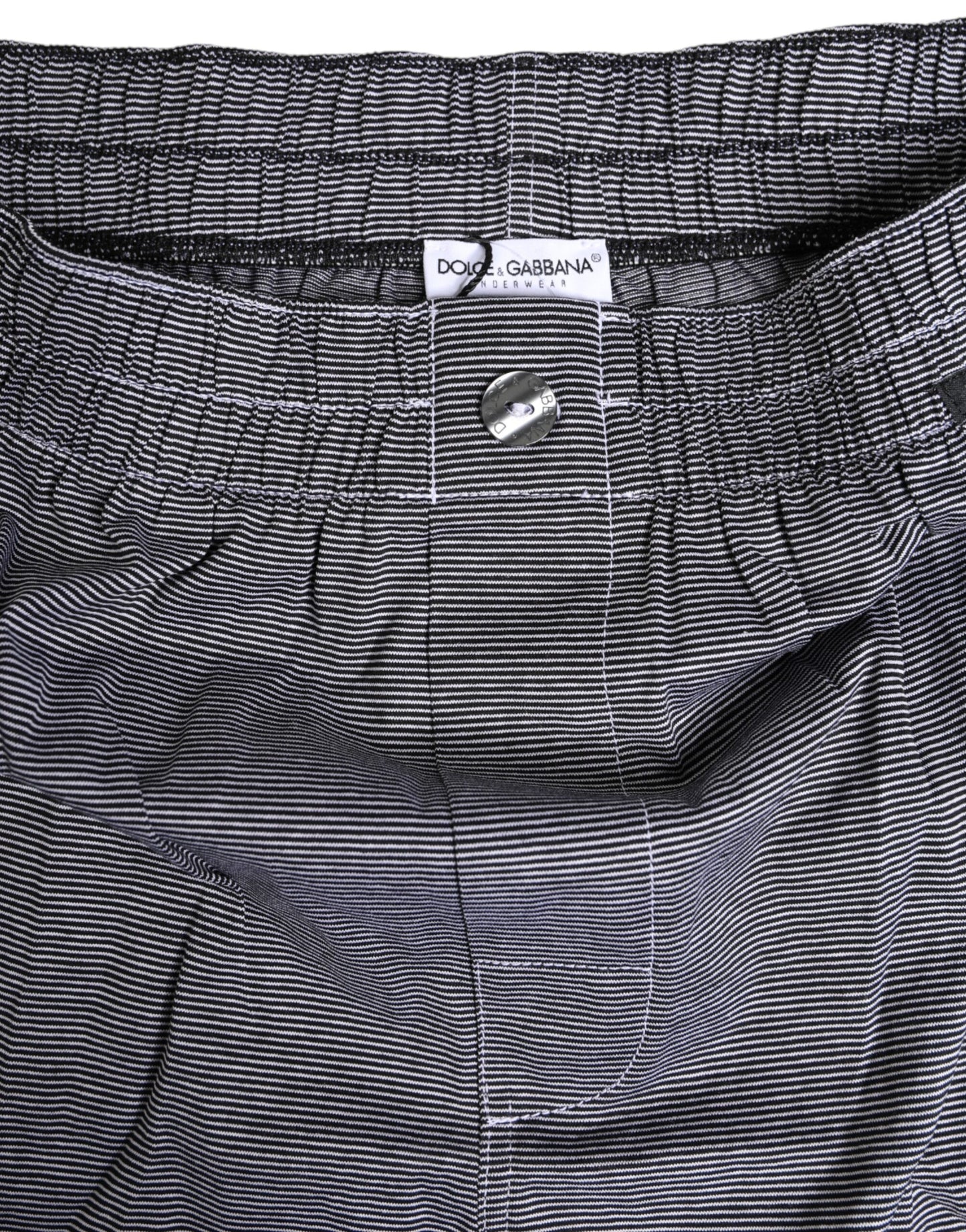 Dolce & Gabbana – Grau gestreifte Boxershorts aus Baumwolle in regulärer Passform