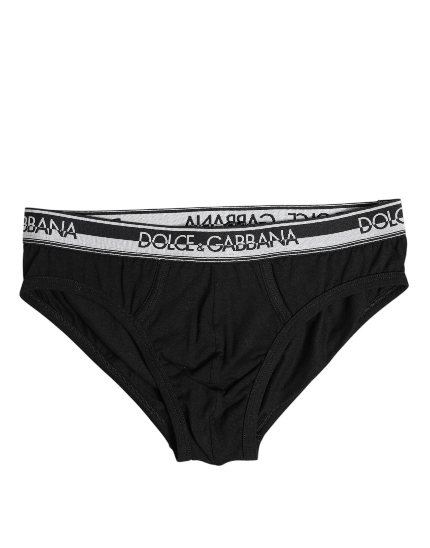 Dolce & Gabbana – Schwarze Slips aus Baumwollstretch in normaler Passform