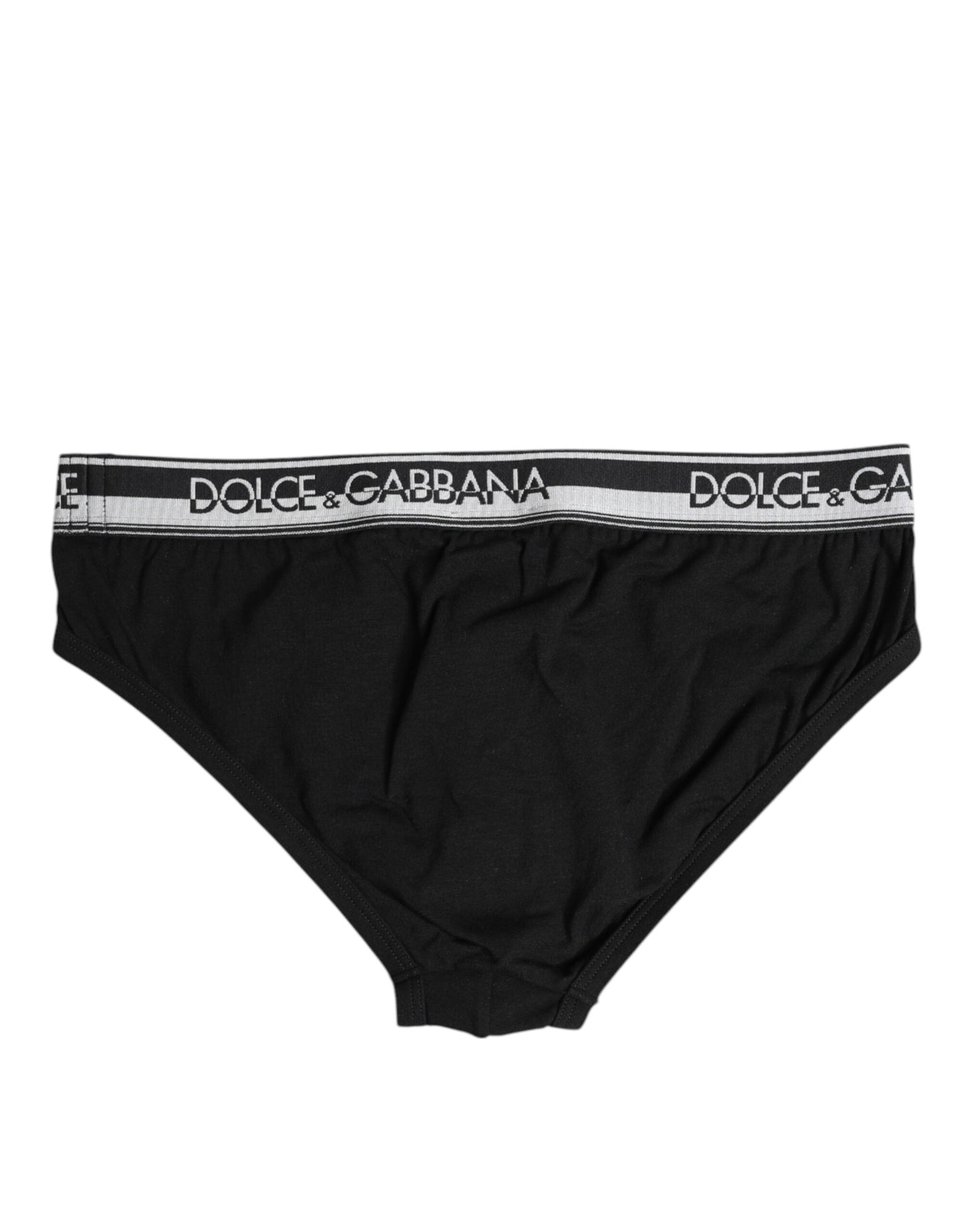 Dolce & Gabbana – Schwarze Slips aus Baumwollstretch in normaler Passform