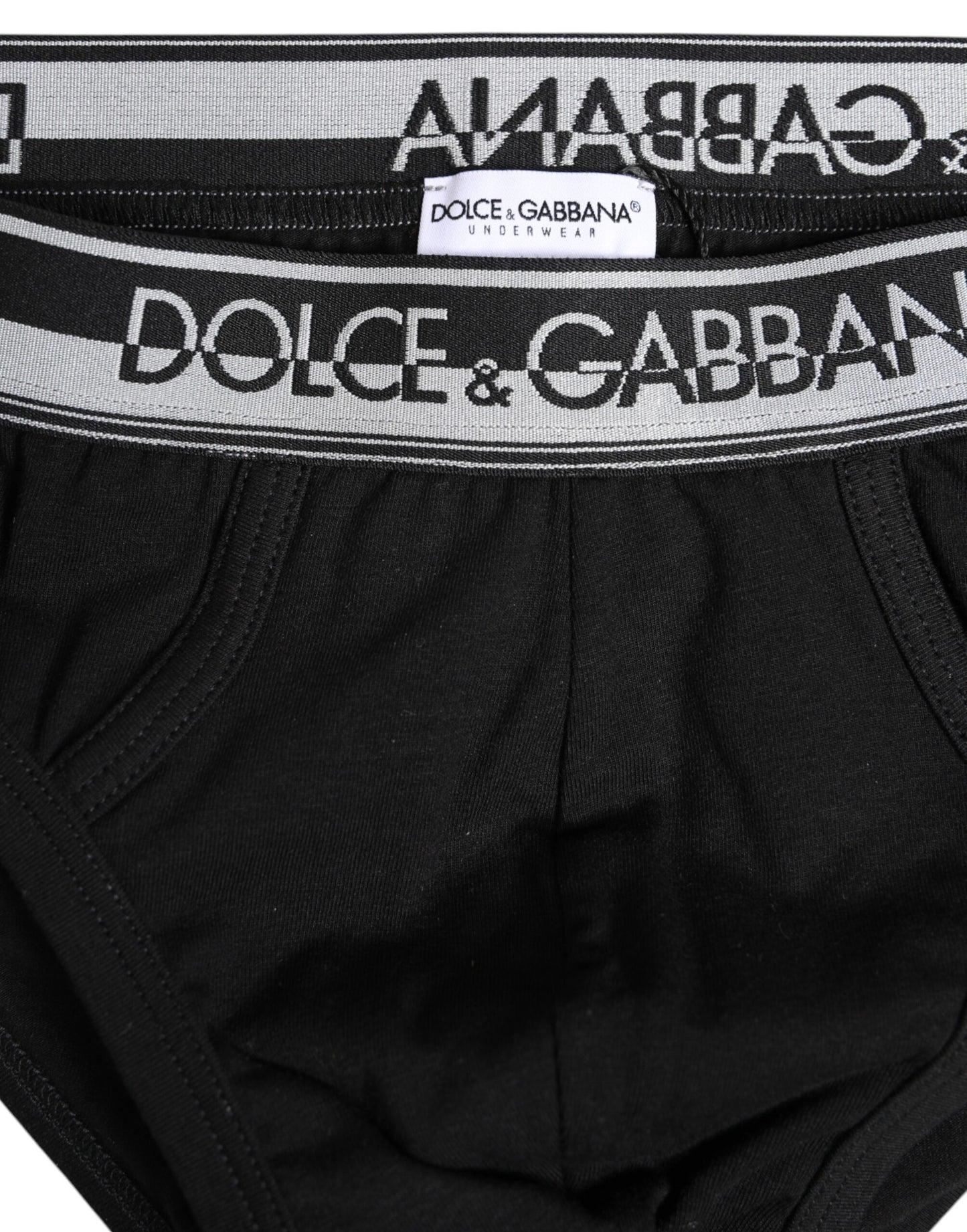 Dolce & Gabbana – Schwarze Slips aus Baumwollstretch in normaler Passform