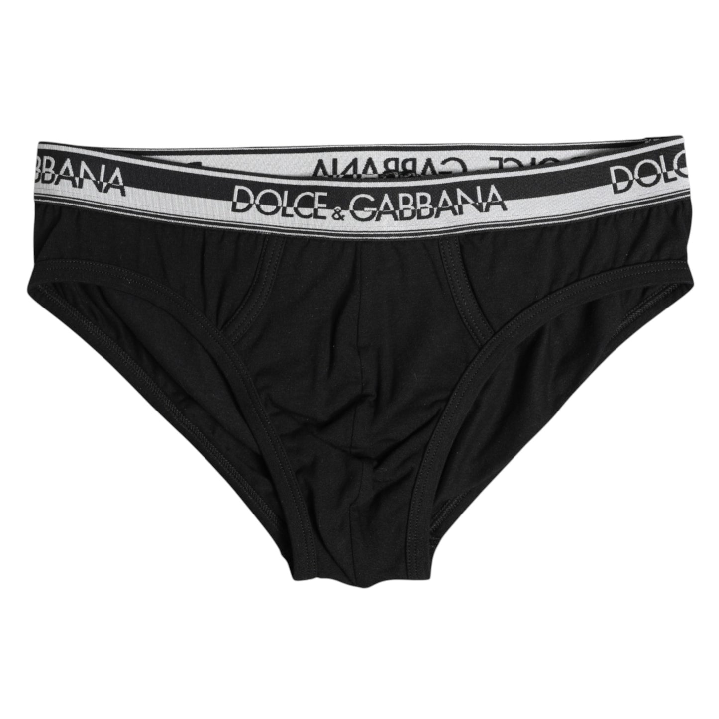 Dolce & Gabbana – Schwarze Slips aus Baumwollstretch in normaler Passform
