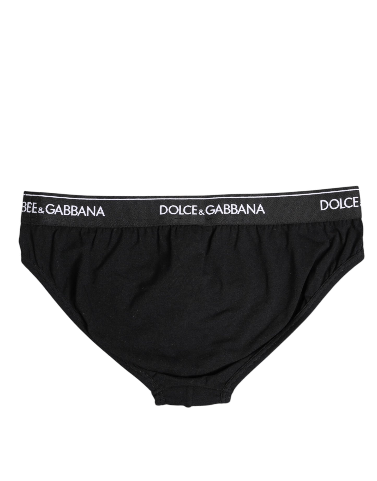 Dolce & Gabbana – Schwarze Slips aus Baumwollstretch in normaler Passform