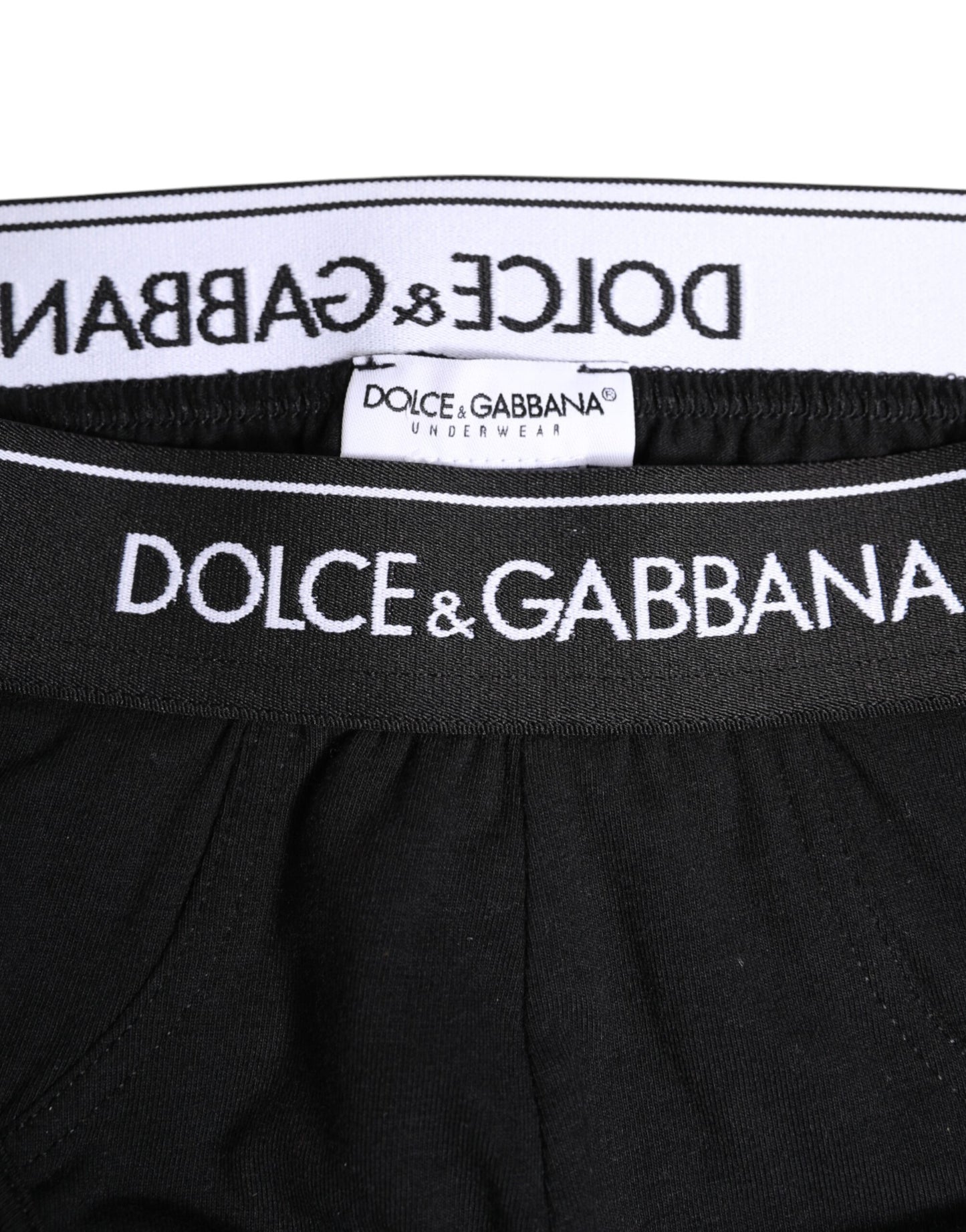Dolce & Gabbana – Schwarze Slips aus Baumwollstretch in normaler Passform
