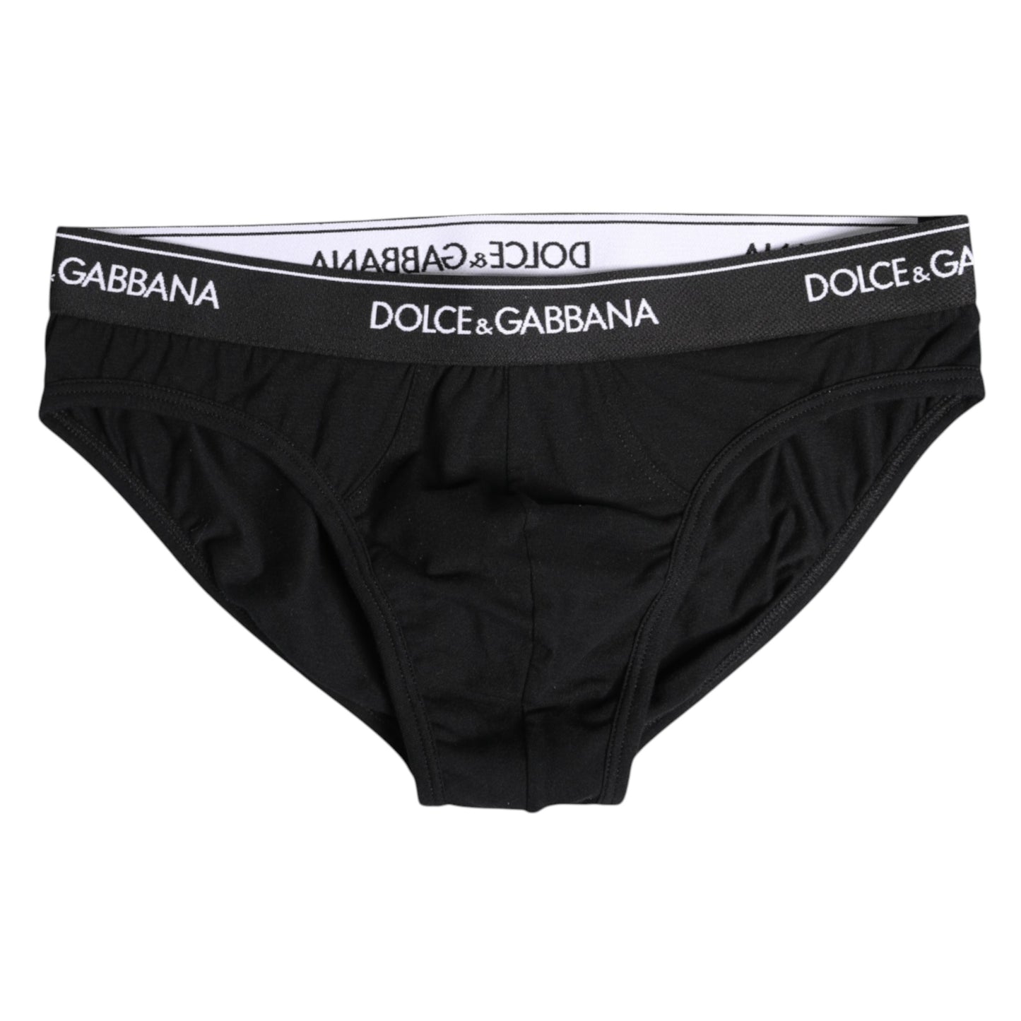 Dolce & Gabbana – Schwarze Slips aus Baumwollstretch in normaler Passform