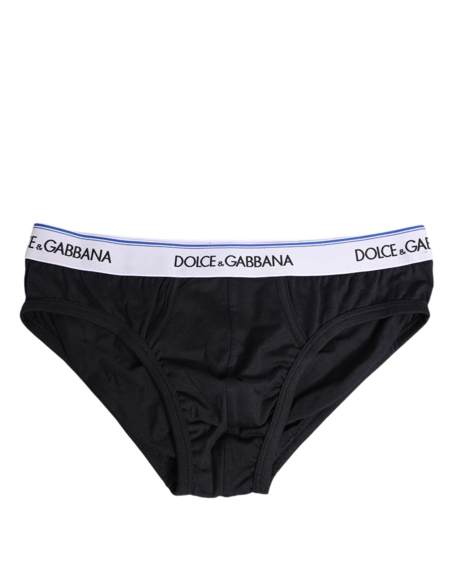 Dolce & Gabbana – Schwarze Slips aus Baumwollstretch in normaler Passform