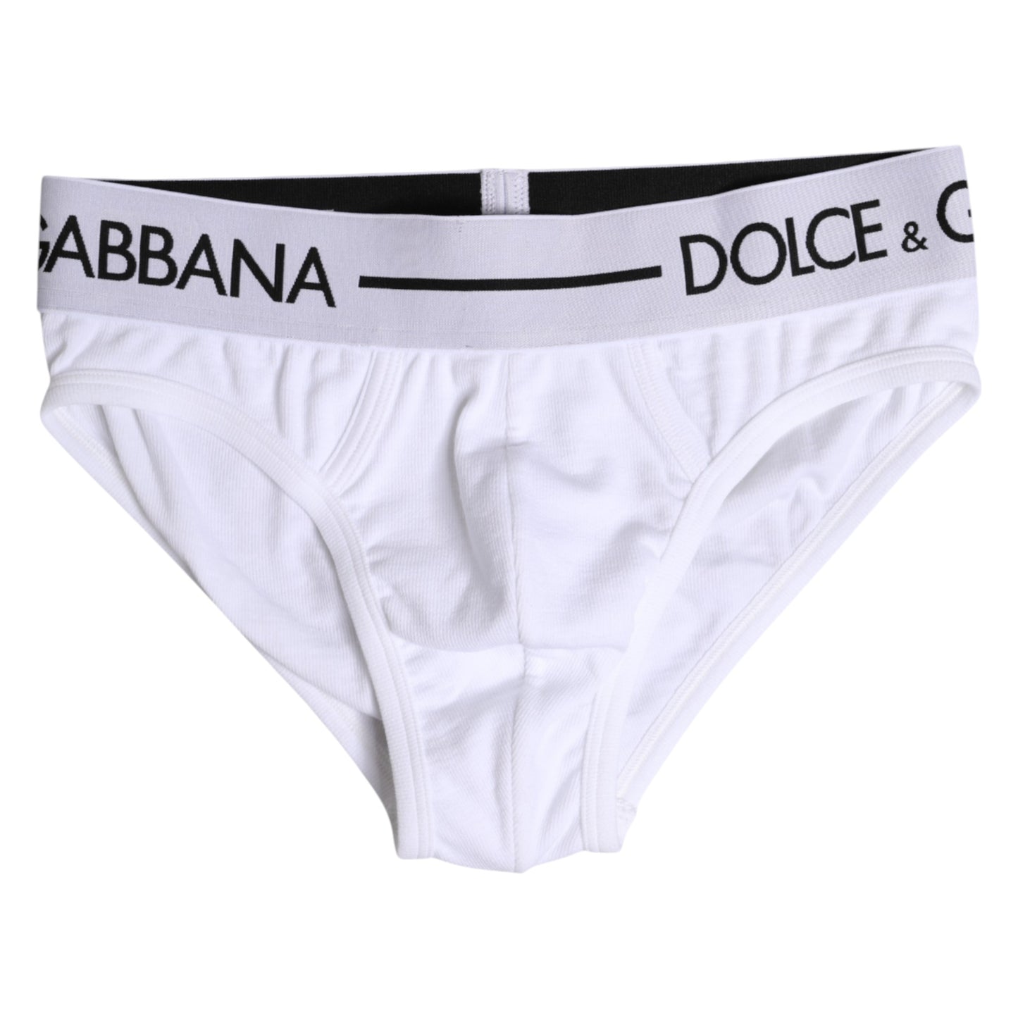 Dolce & Gabbana – Weiße, normale Slip-Unterhose aus Baumwollstretch
