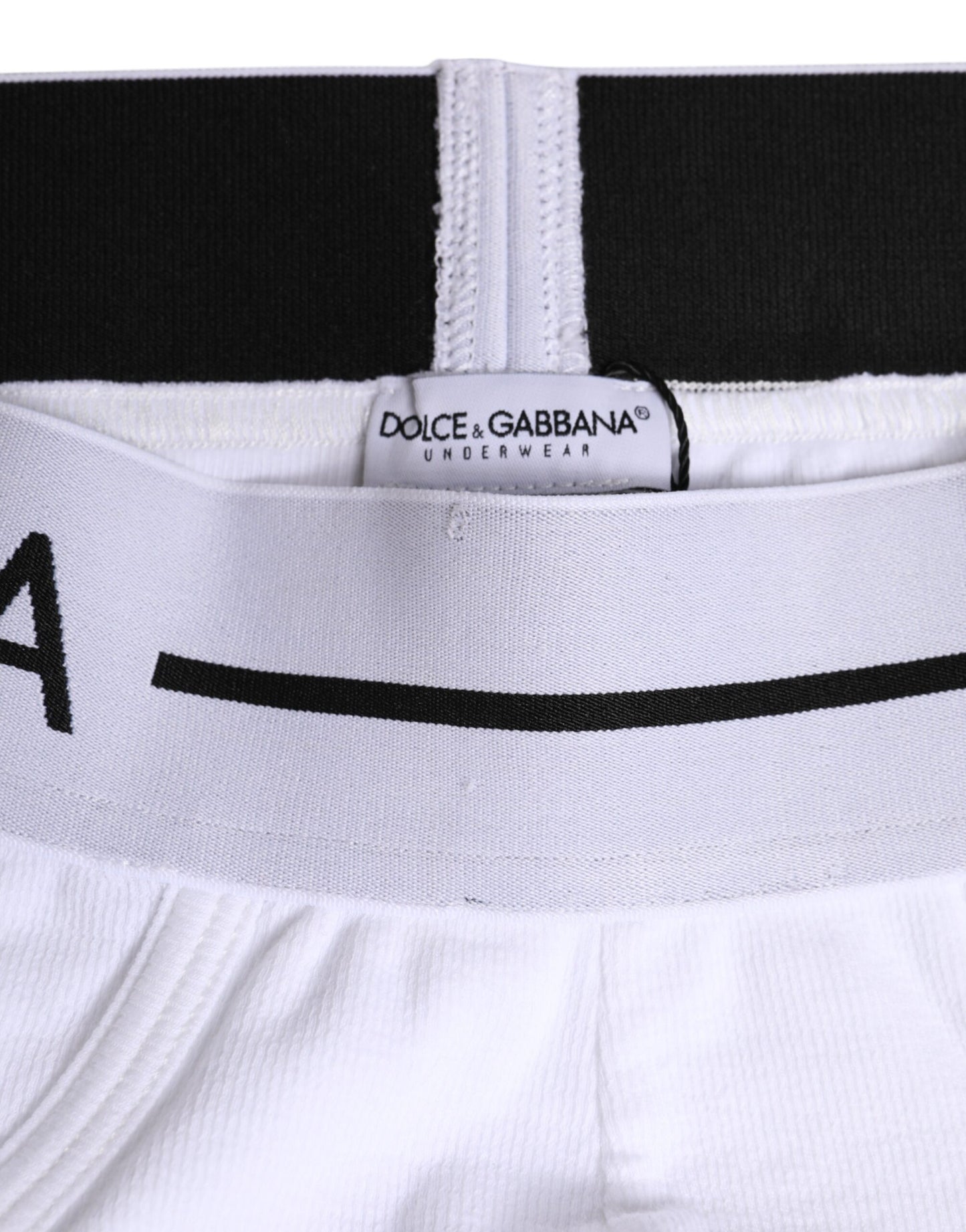 Dolce & Gabbana – Weiße, normale Slip-Unterhose aus Baumwollstretch