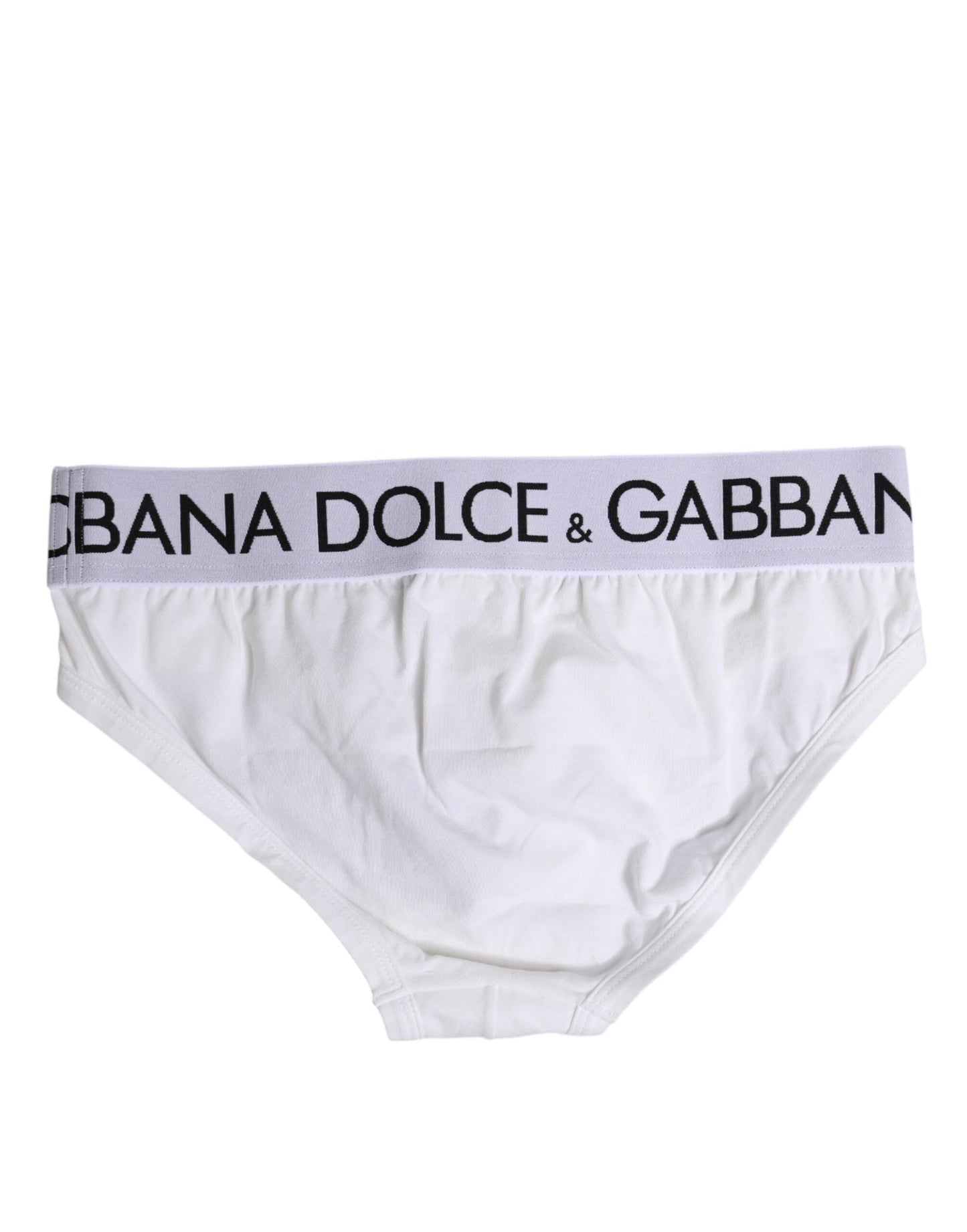 Dolce & Gabbana – Weiße, normale Slip-Unterhose aus Baumwollstretch