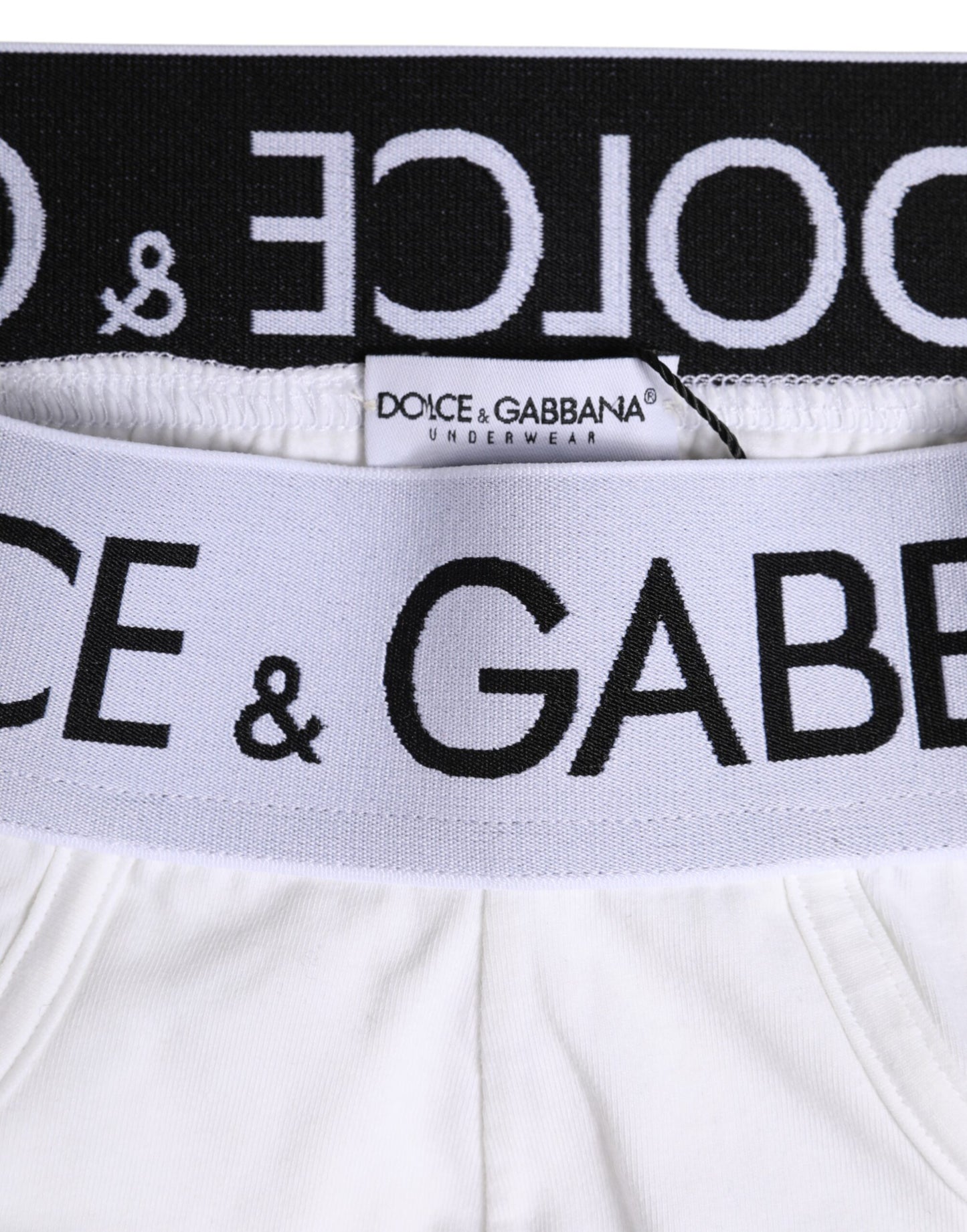 Dolce & Gabbana – Weiße, normale Slip-Unterhose aus Baumwollstretch