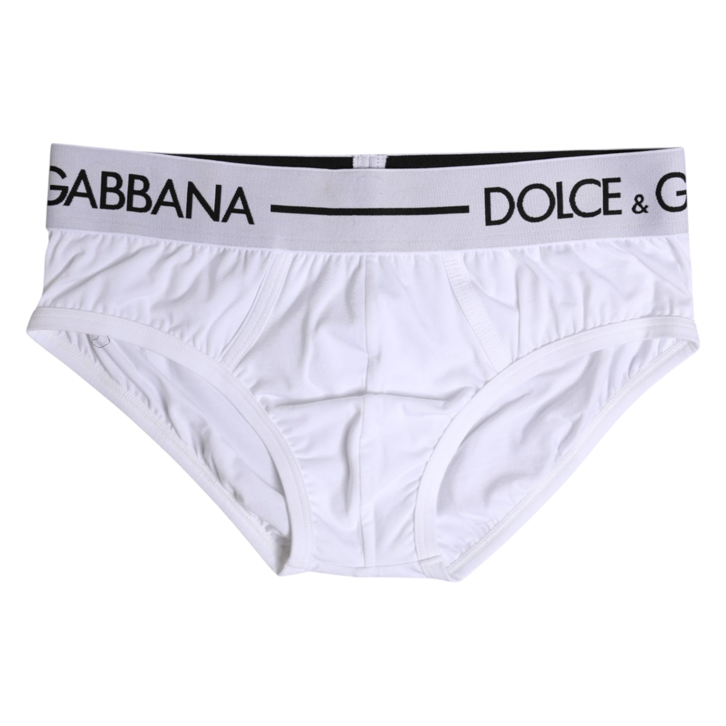 Dolce & Gabbana – Weiße, normale Slip-Unterhose aus Baumwollstretch