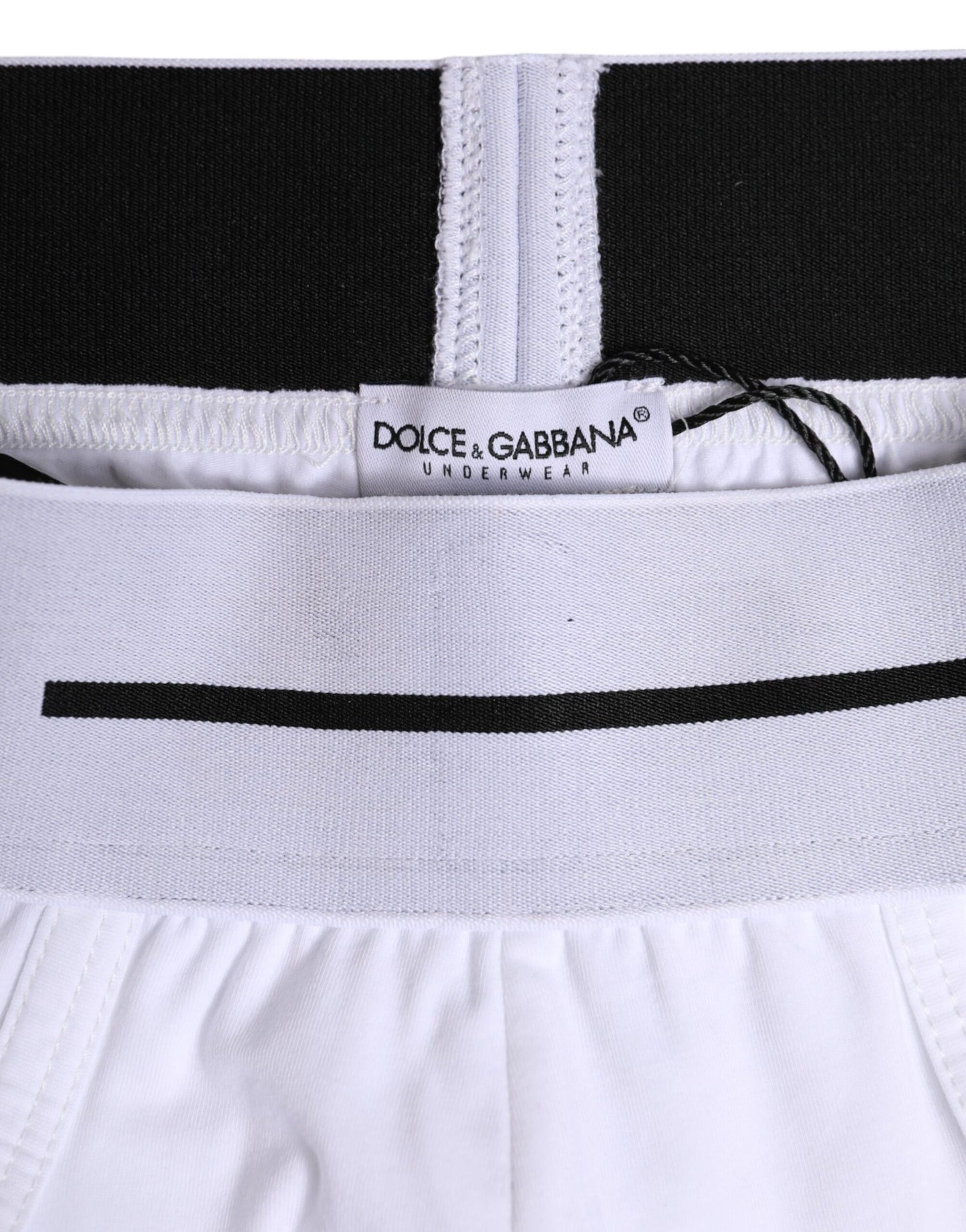 Dolce & Gabbana – Weiße, normale Slip-Unterhose aus Baumwollstretch