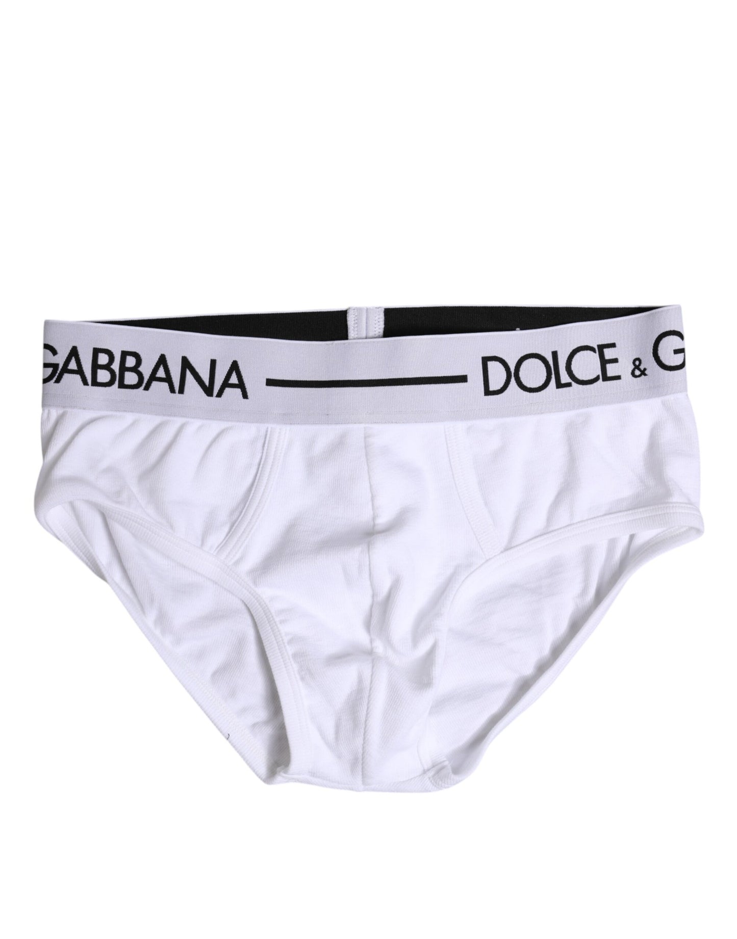 Dolce & Gabbana – Weiße, normale Slip-Unterhose aus Baumwollstretch