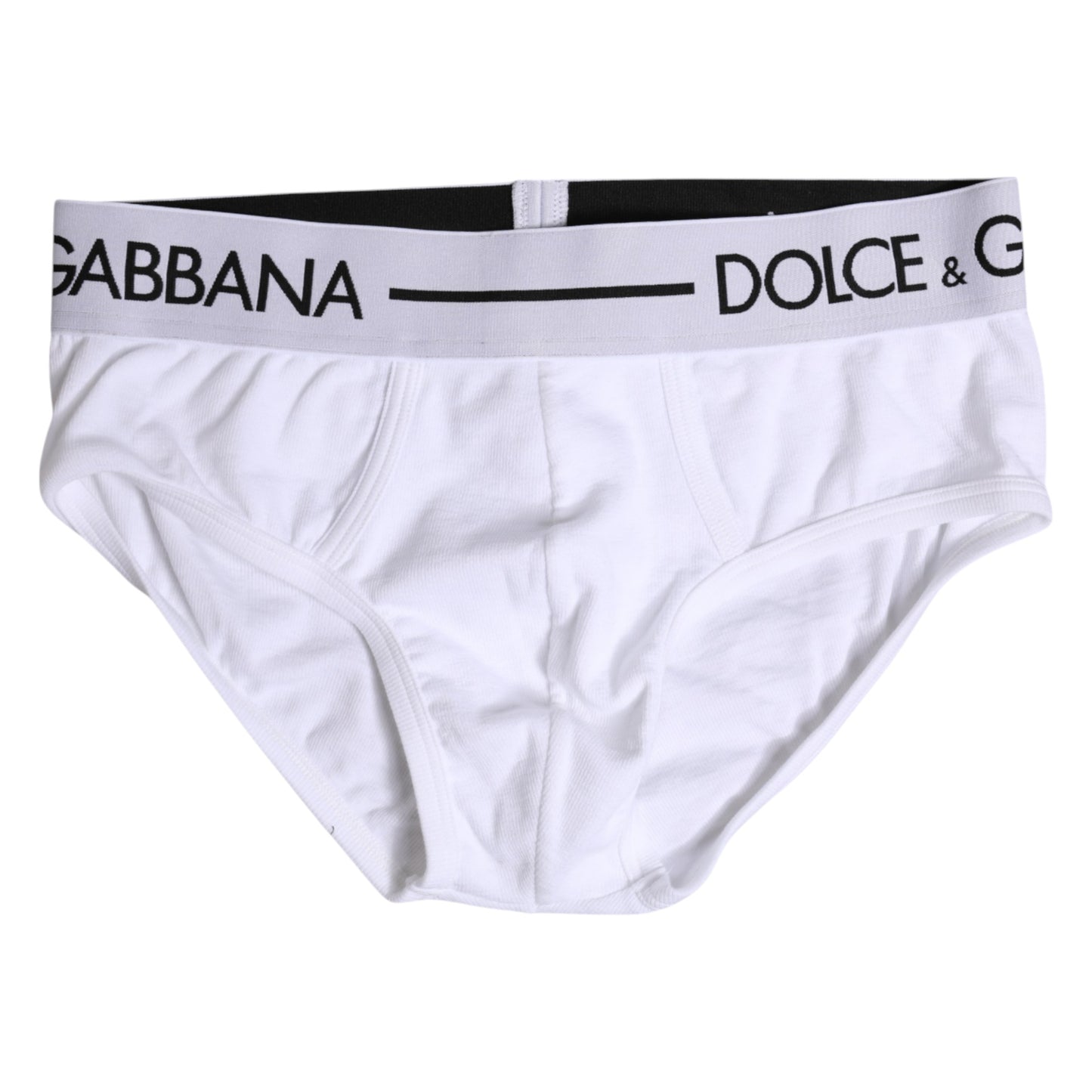 Dolce & Gabbana – Weiße, normale Slip-Unterhose aus Baumwollstretch