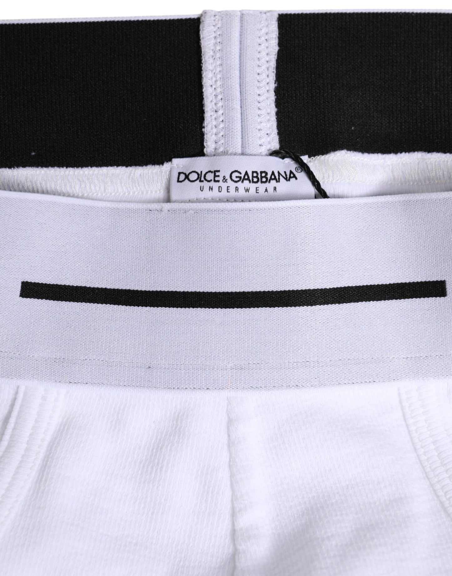 Dolce & Gabbana – Weiße, normale Slip-Unterhose aus Baumwollstretch