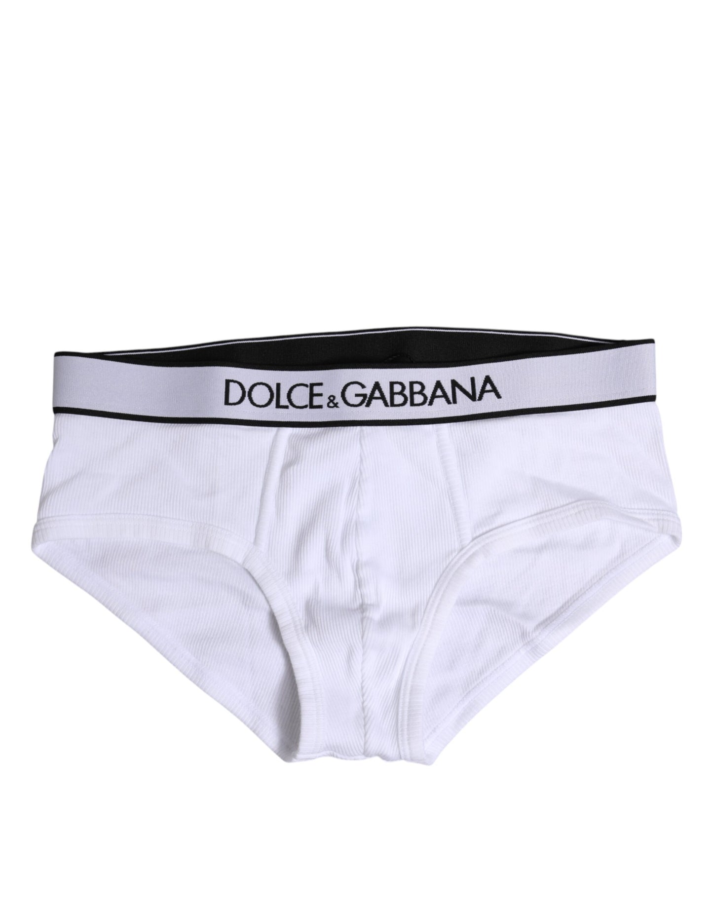 Dolce & Gabbana – Weiße, normale Slip-Unterhose aus Baumwollstretch