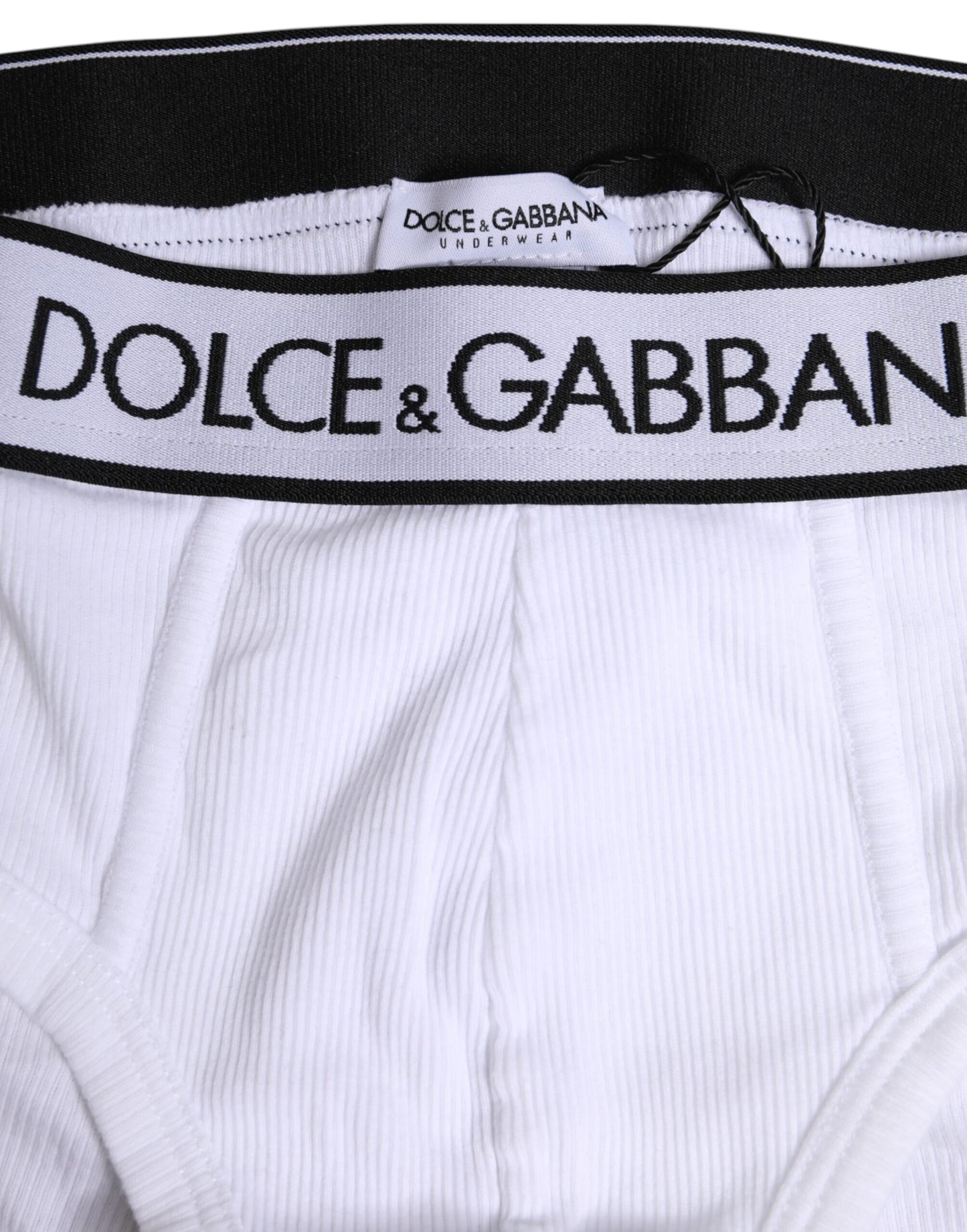 Dolce & Gabbana – Weiße, normale Slip-Unterhose aus Baumwollstretch