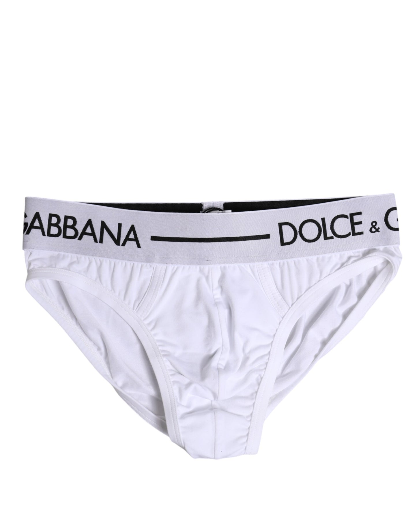 Dolce & Gabbana – Weiße, normale Slip-Unterhose aus Baumwollstretch