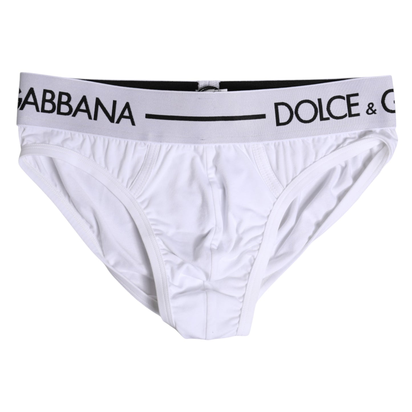 Dolce & Gabbana – Weiße, normale Slip-Unterhose aus Baumwollstretch