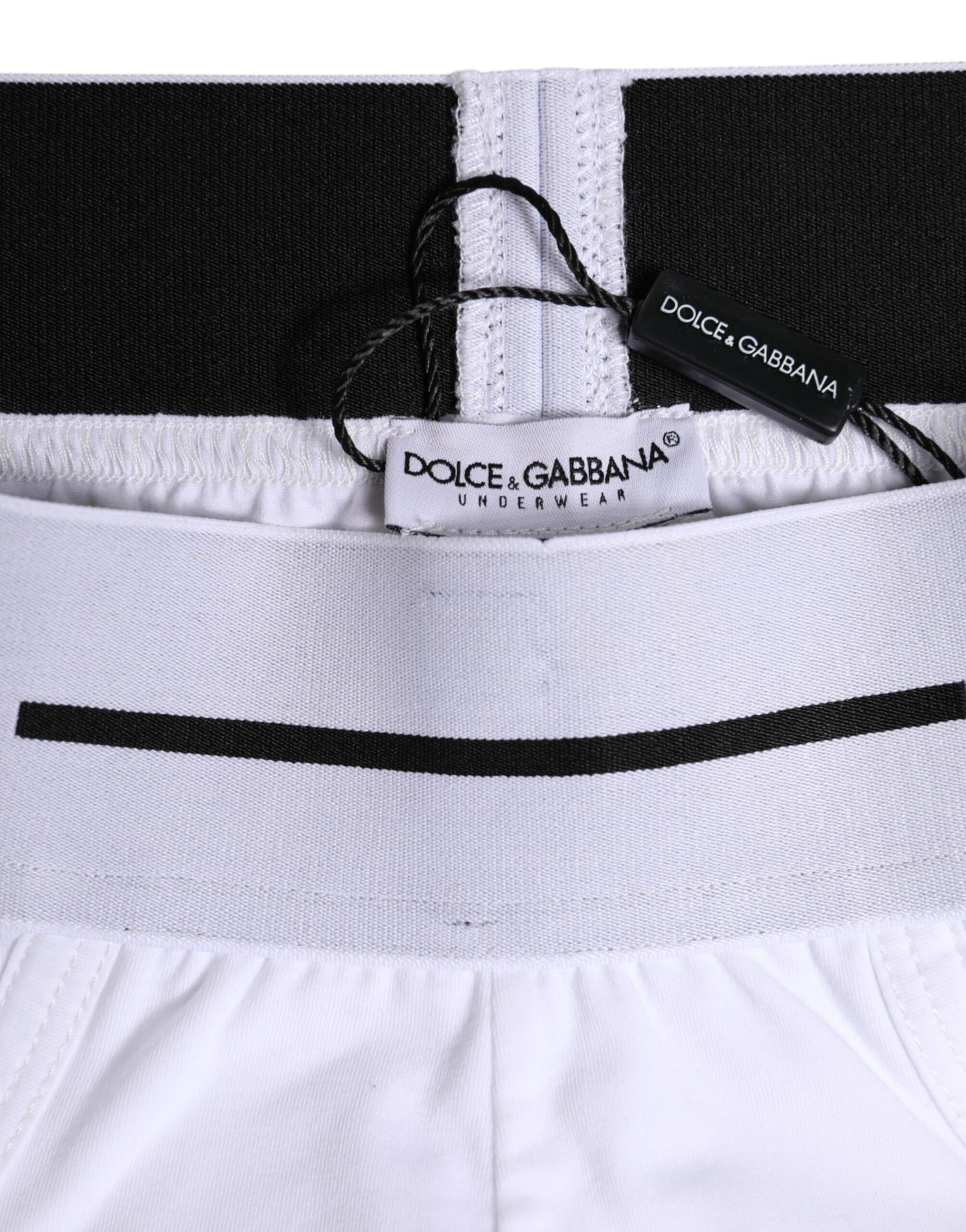 Dolce & Gabbana – Weiße, normale Slip-Unterhose aus Baumwollstretch