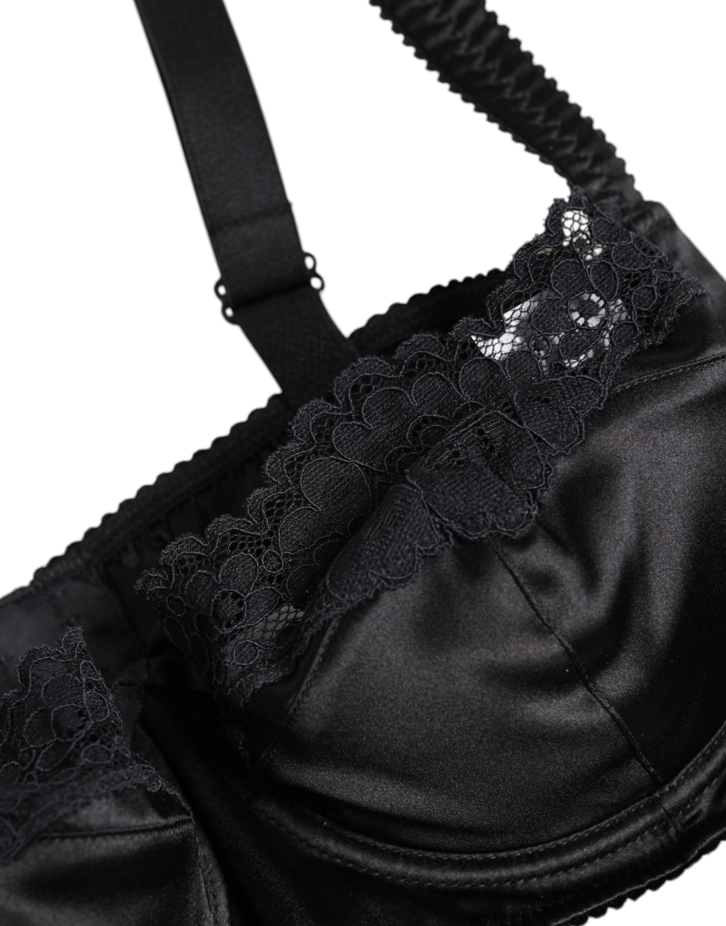 Dolce & Gabbana – Balconette-BH aus schwarzer Seide mit Bügeln