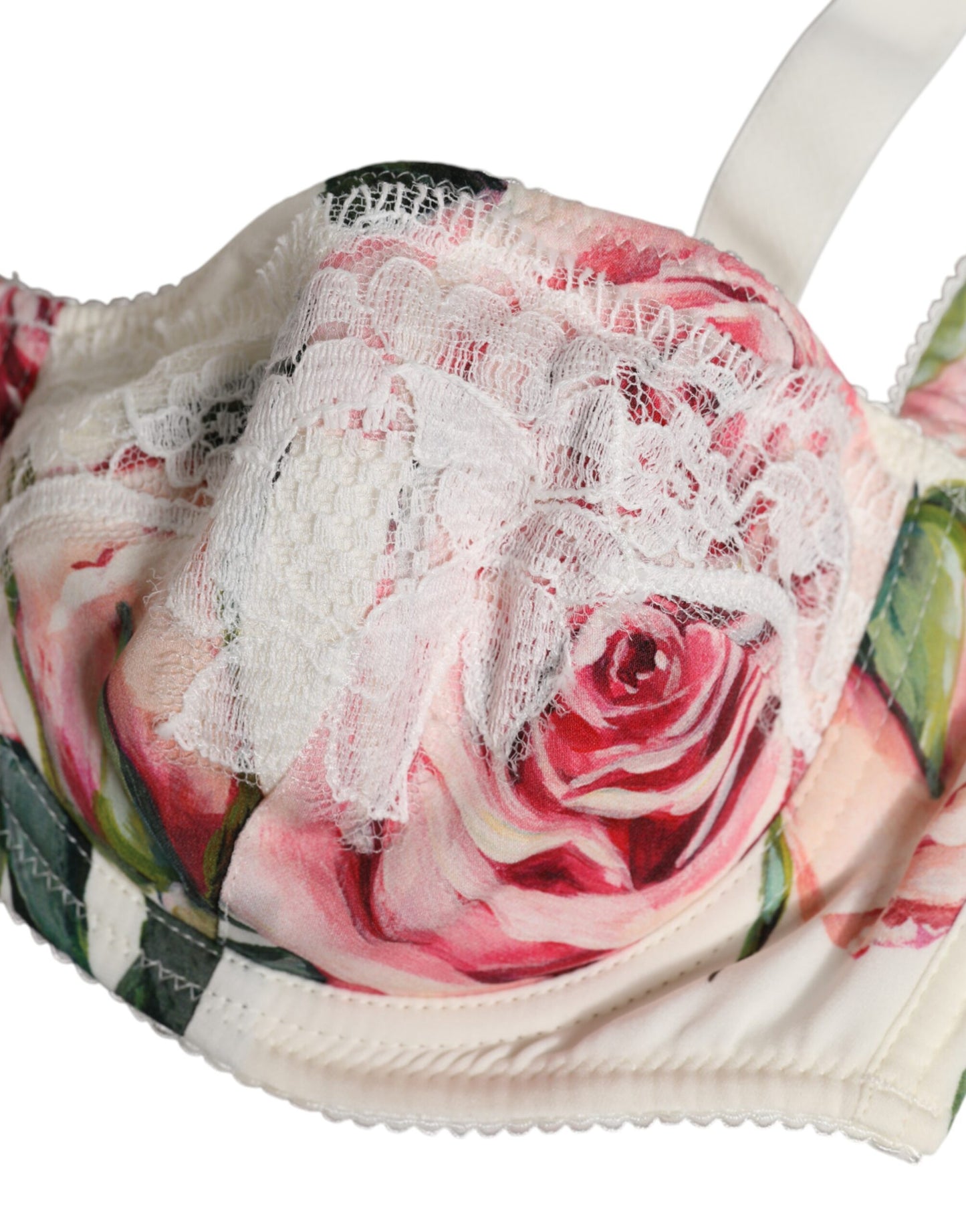 Dolce & Gabbana – Balconette-BH mit Bügel und Blumenmuster in Weiß