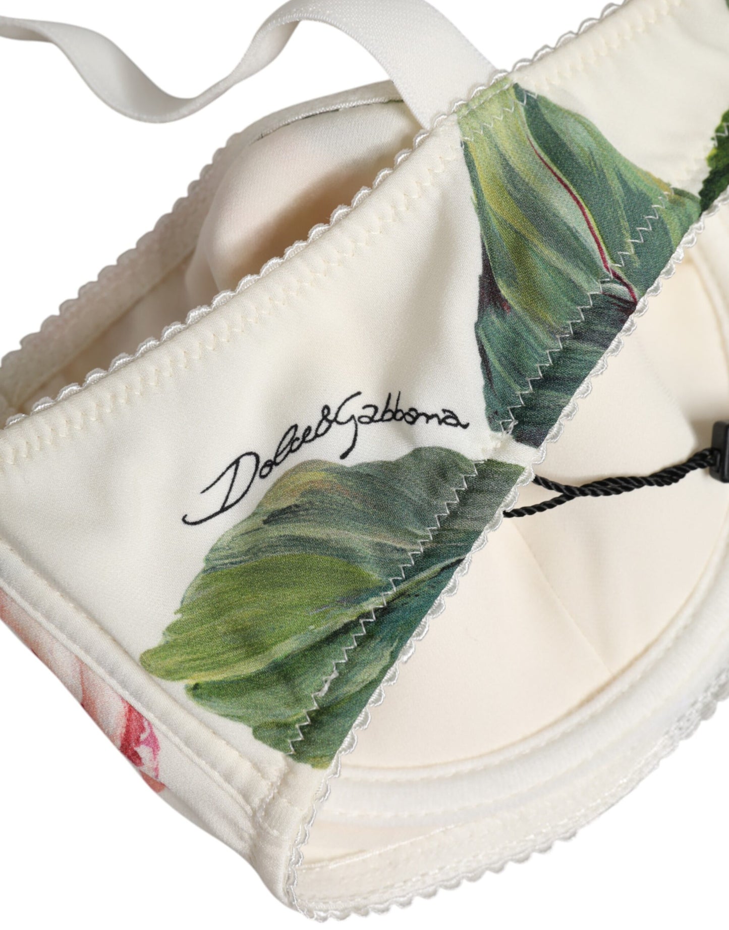 Dolce & Gabbana – Balconette-BH mit Bügel und Blumenmuster in Weiß