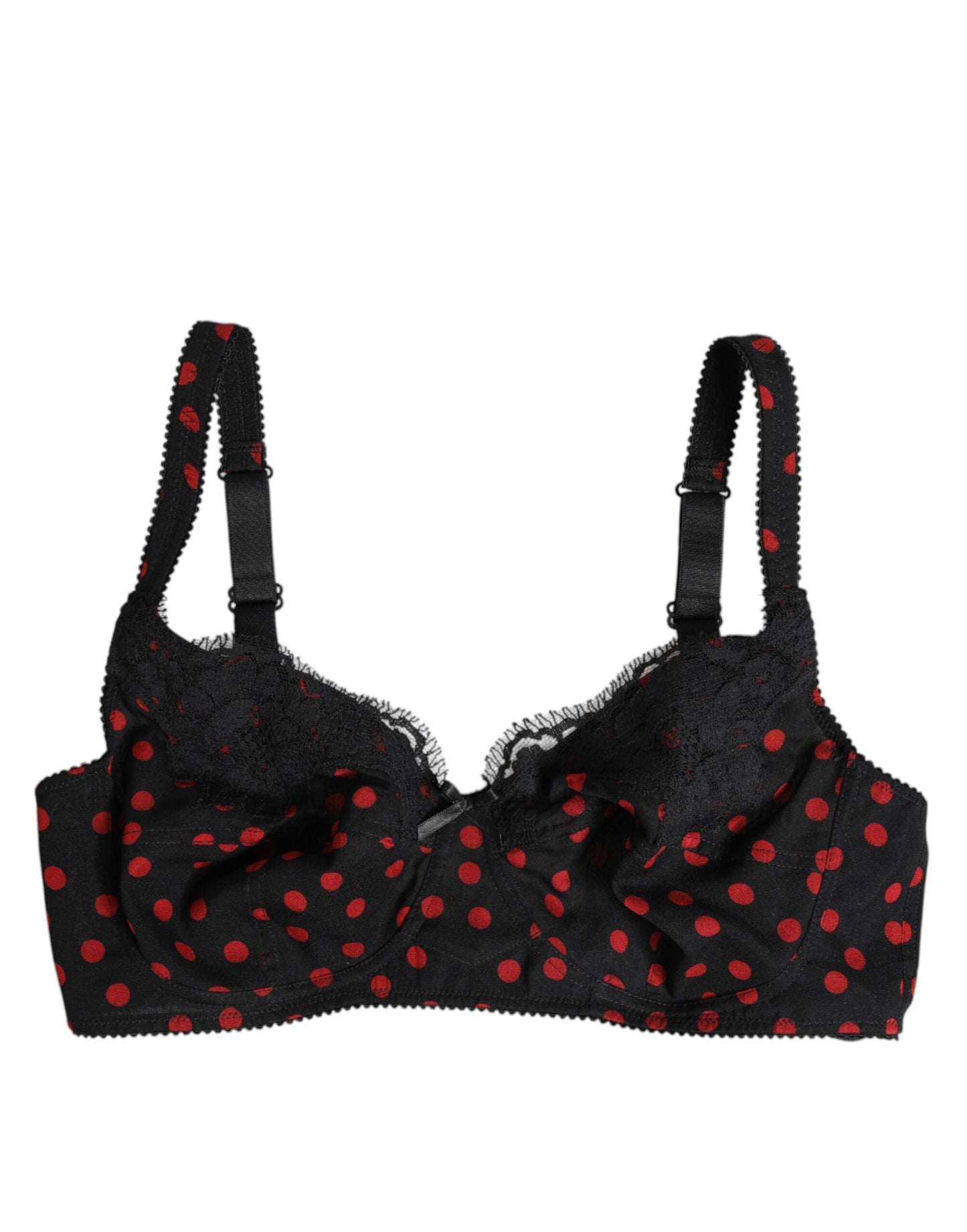 Dolce & Gabbana – Balconette-Unterhose mit Bügeln und Punkten in Schwarz und Rot