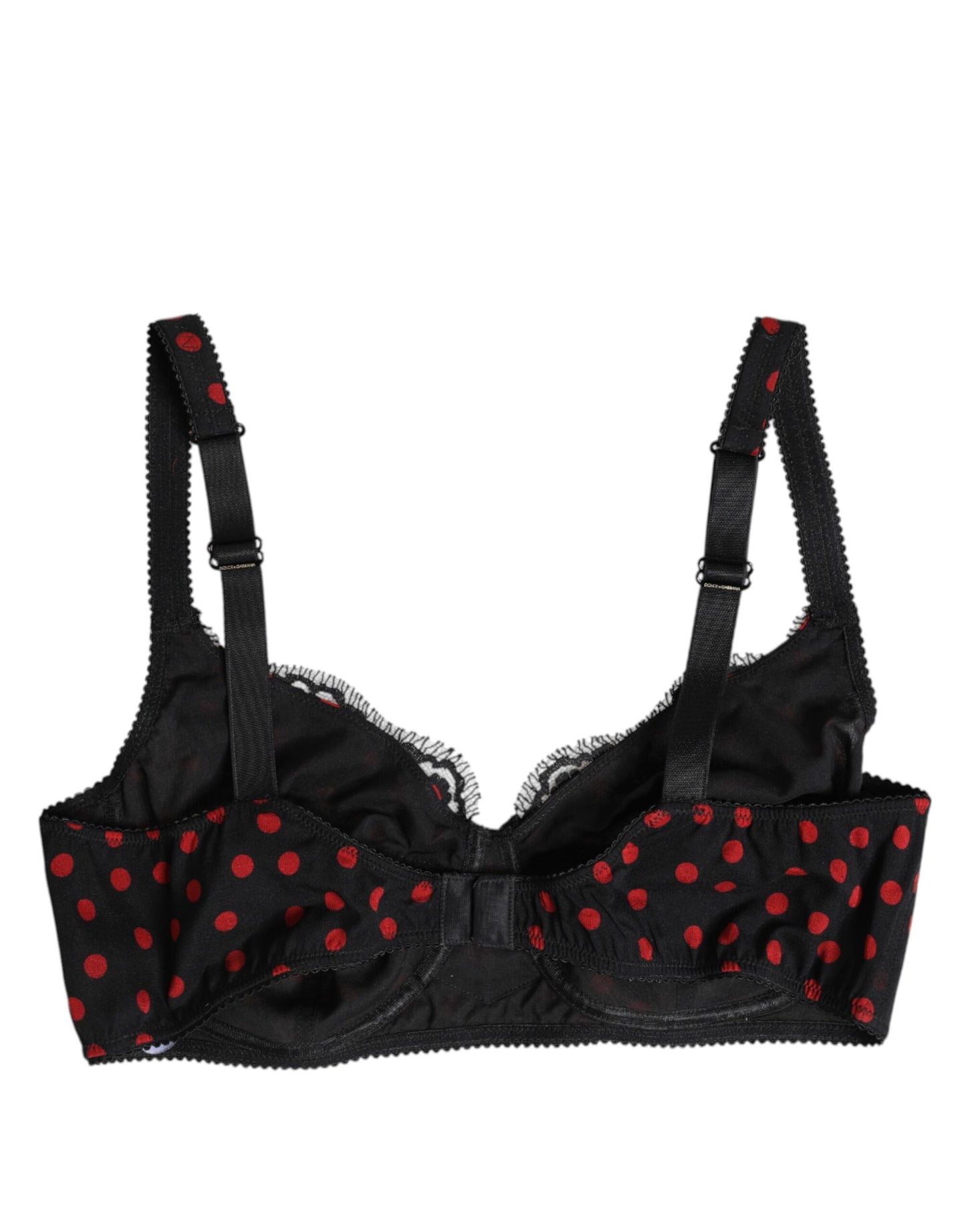 Dolce & Gabbana – Balconette-Unterhose mit Bügeln und Punkten in Schwarz und Rot