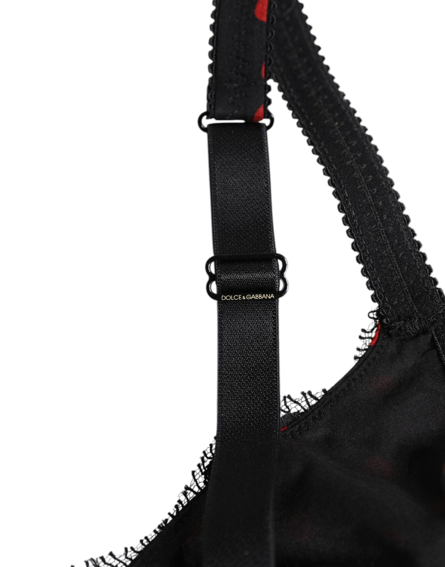 Dolce & Gabbana – Balconette-Unterhose mit Bügeln und Punkten in Schwarz und Rot
