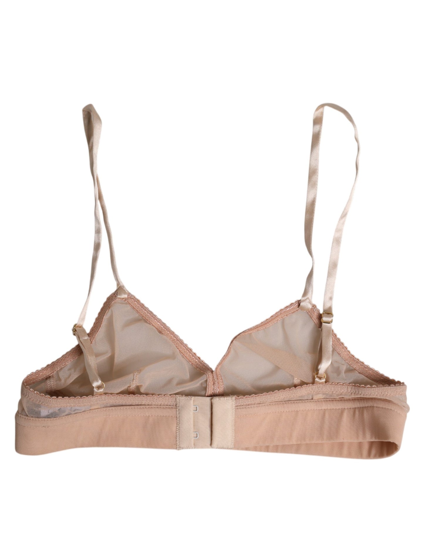 Dolce & Gabbana – Puderrosa Nylon-BH ohne Bügel mit DG-Logo
