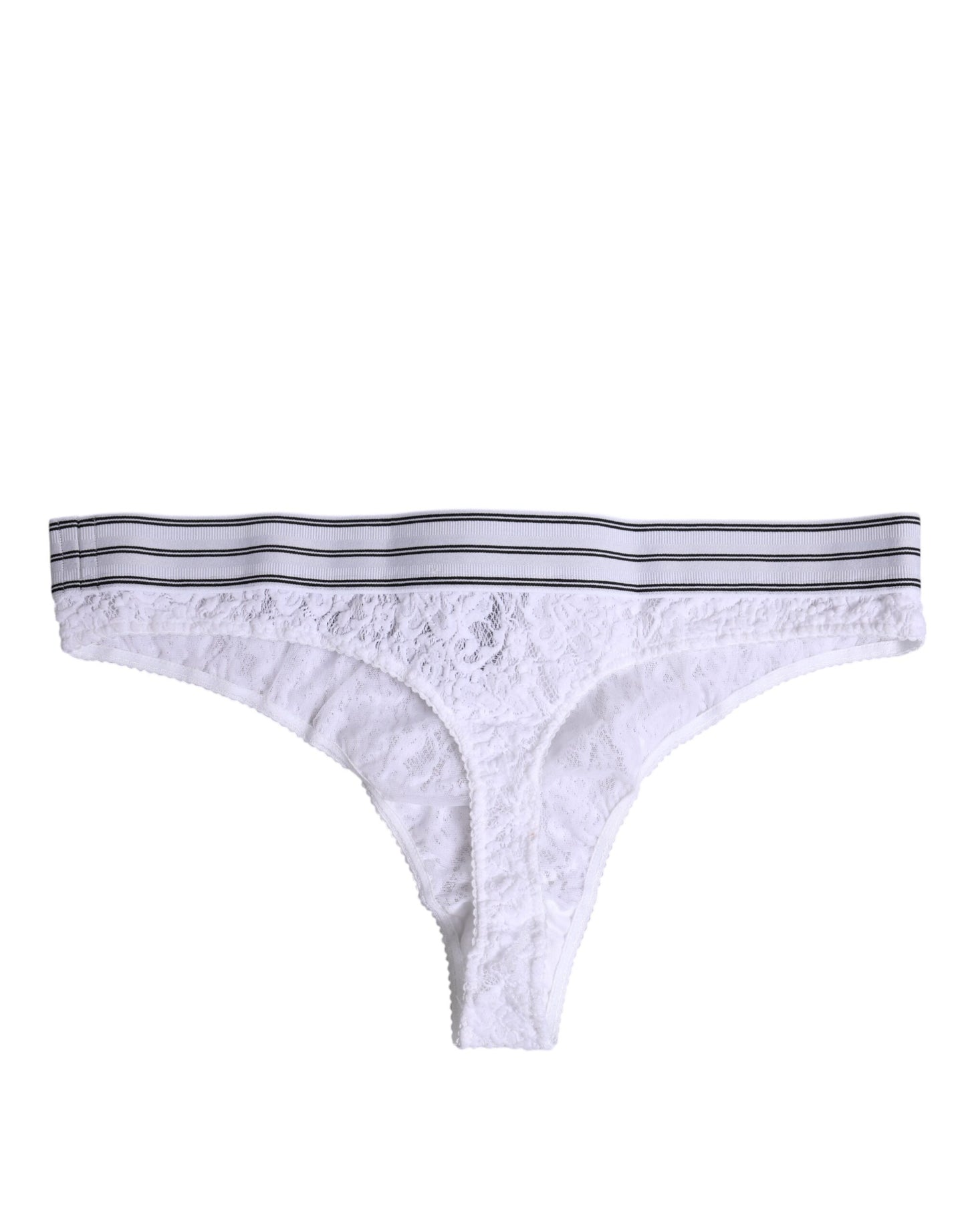 Dolce & Gabbana – Weiße Nylon-Höschenunterwäsche mit Blumenspitze