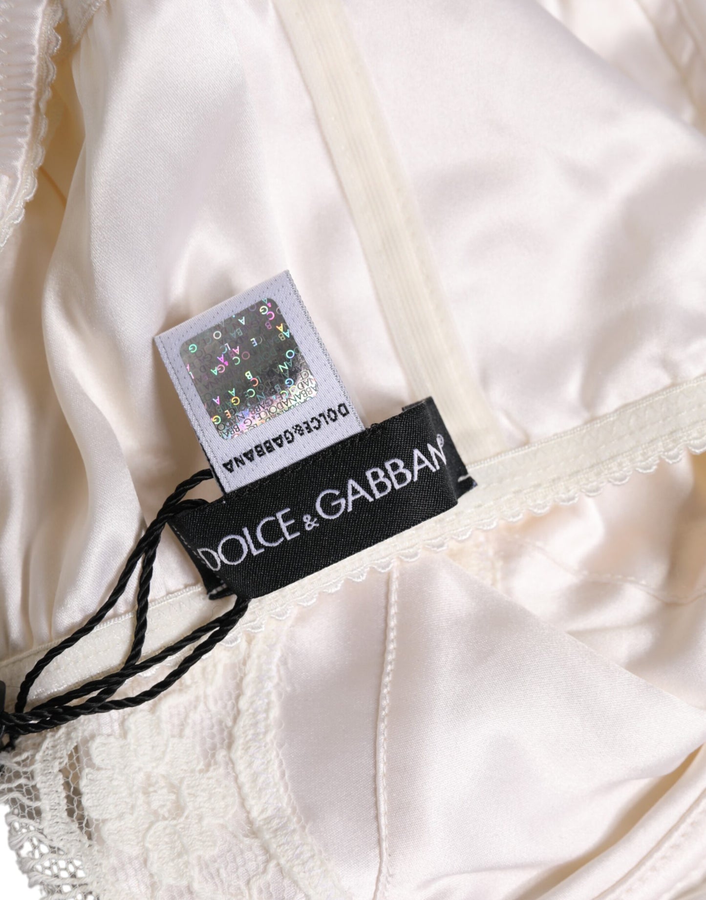 Dolce & Gabbana – Balconette-BH aus weißer Seide mit Bügeln