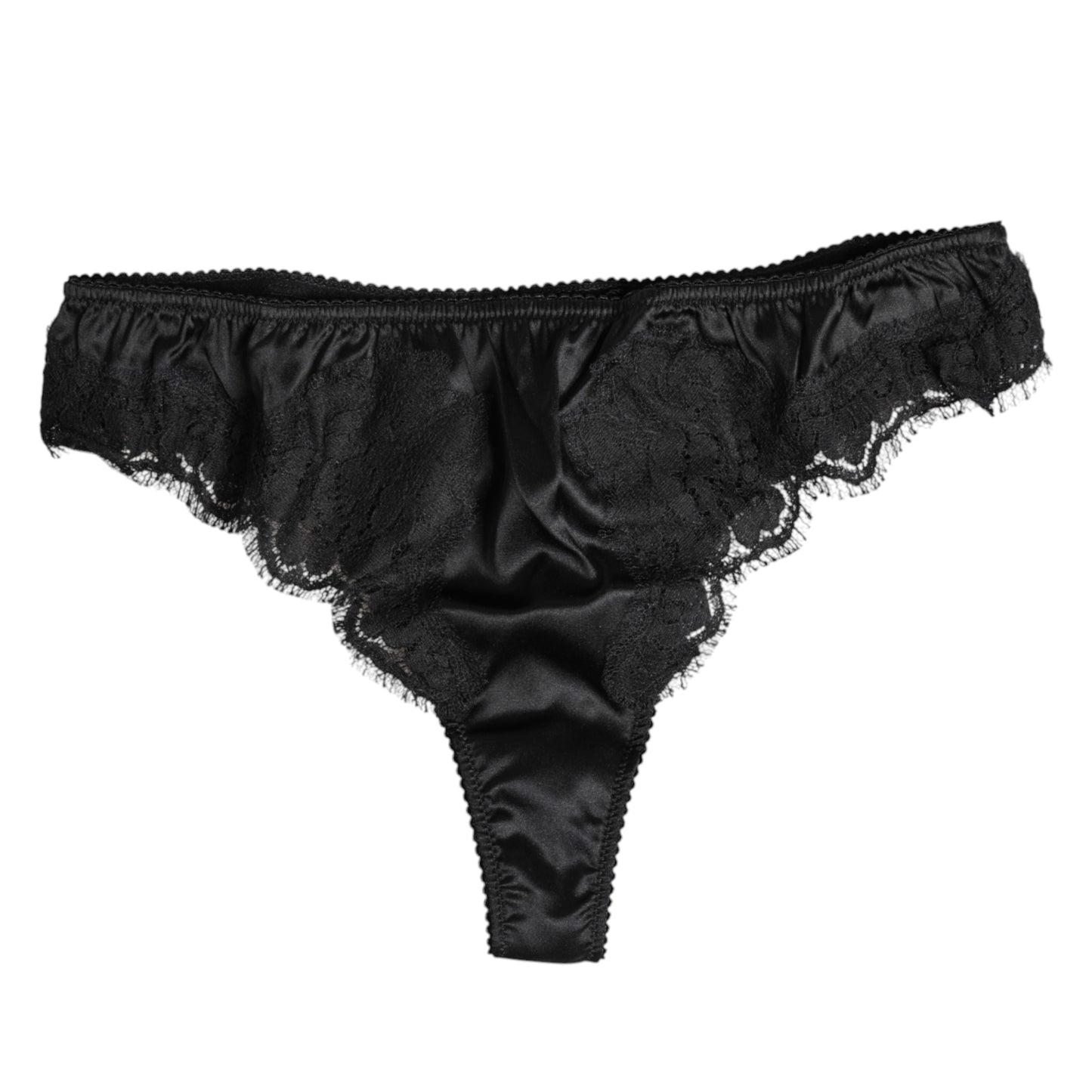 Dolce & Gabbana – Schwarze Bikini-Höschen-Unterwäsche aus Seidenspitze und Stretch