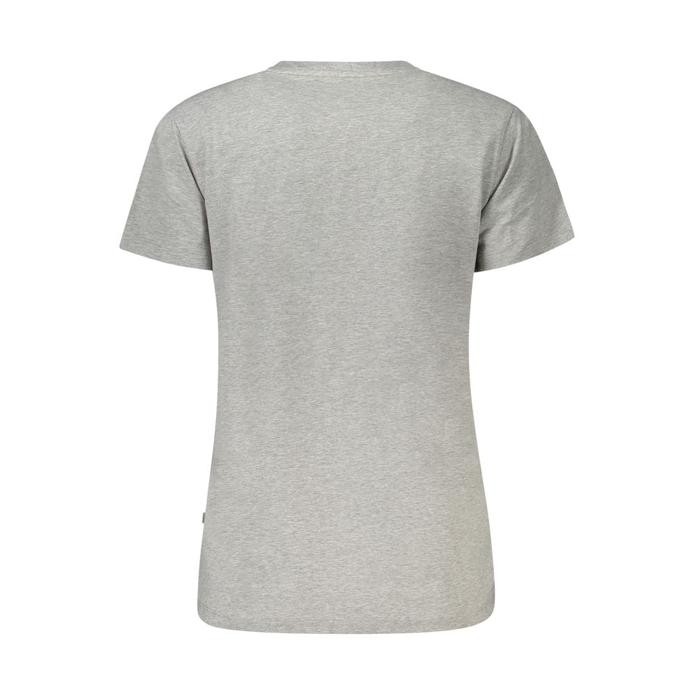 Guess Jeans Graues Baumwoll-T-Shirt für Damen