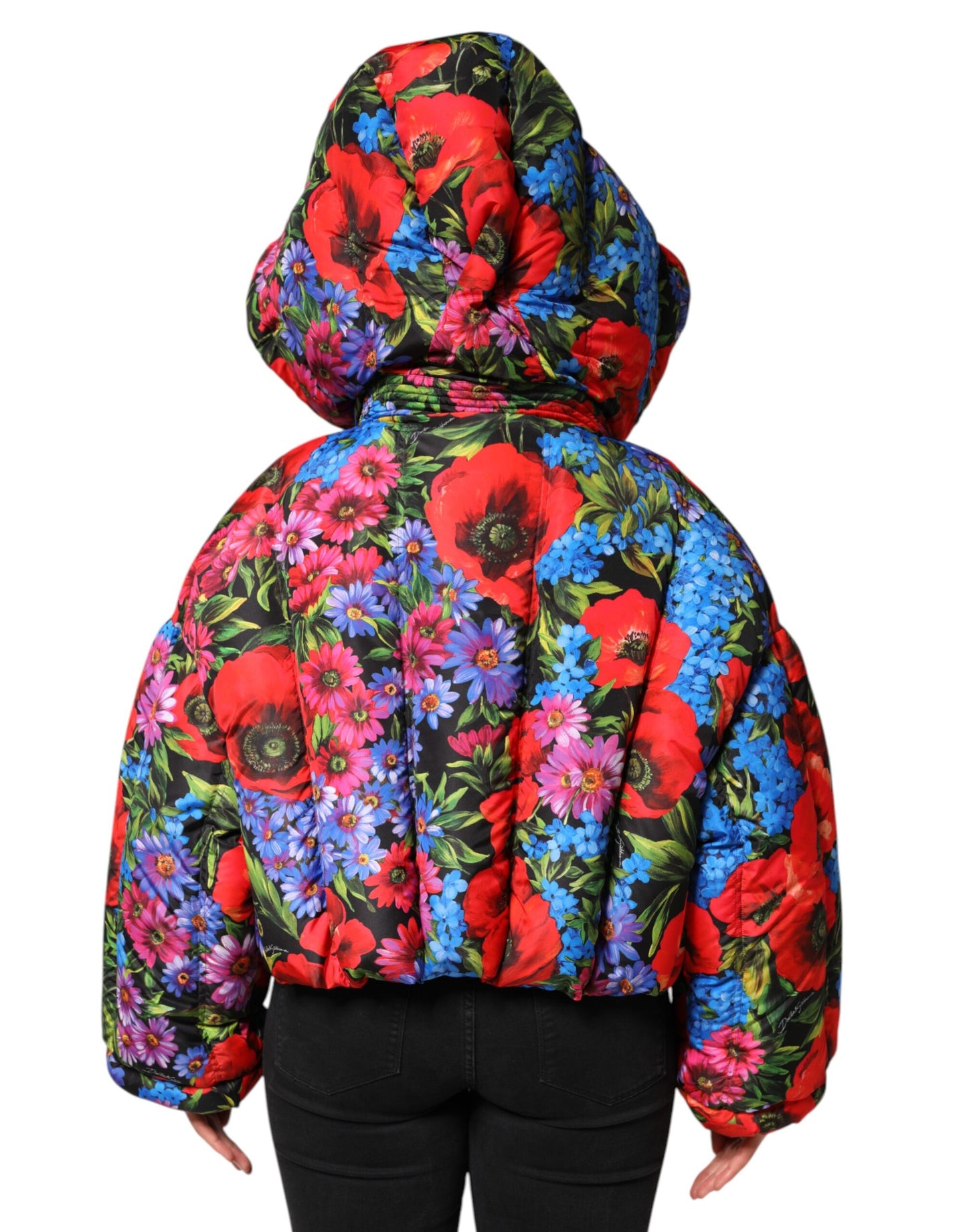 Dolce & Gabbana – Puffermantel mit Kapuze und mehrfarbigem Blumenmuster