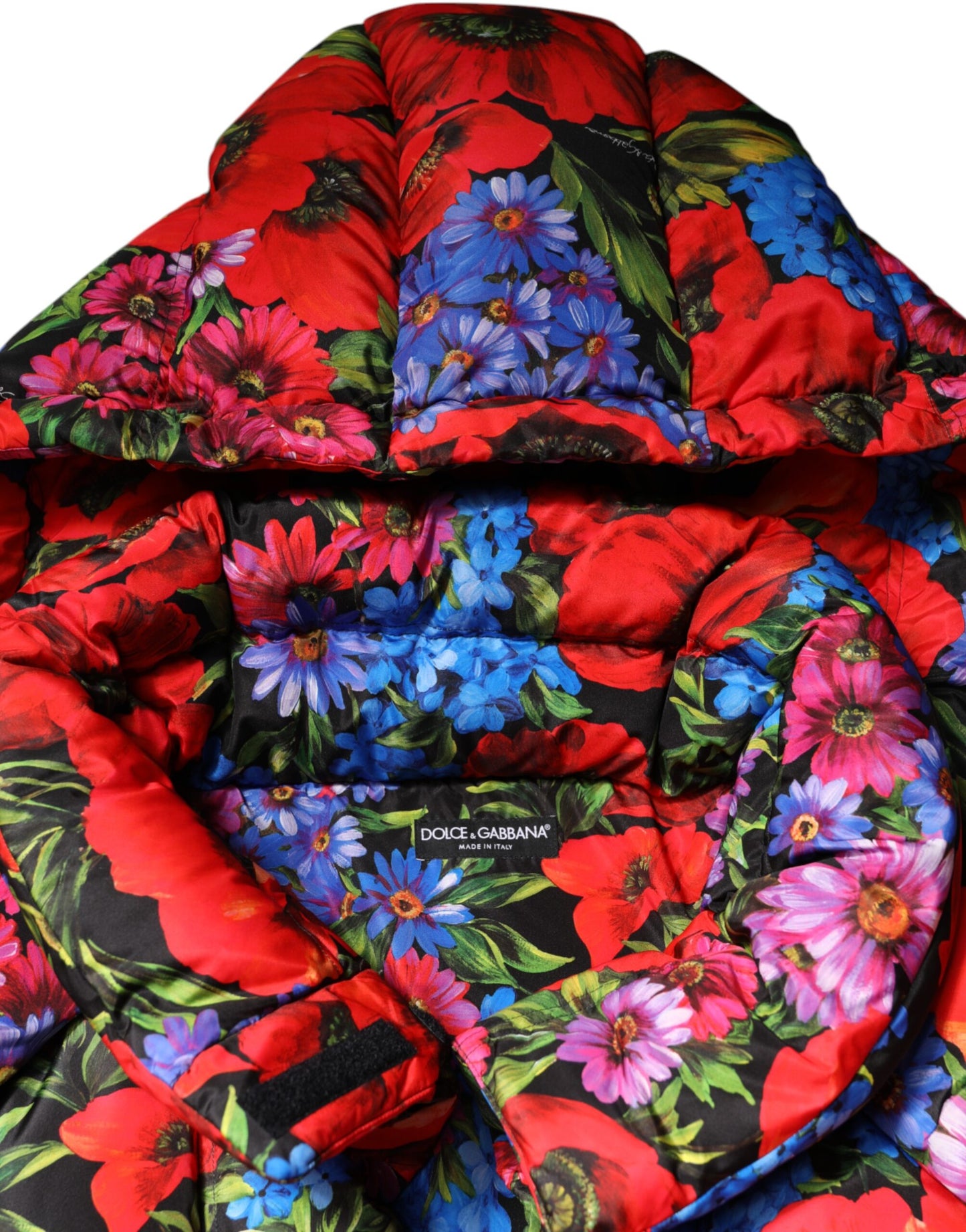 Dolce & Gabbana – Puffermantel mit Kapuze und mehrfarbigem Blumenmuster