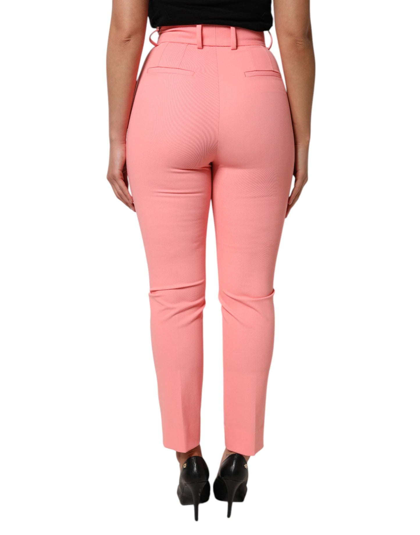 Dolce & Gabbana – Hoch taillierte, schmal zulaufende Hose in Rosa