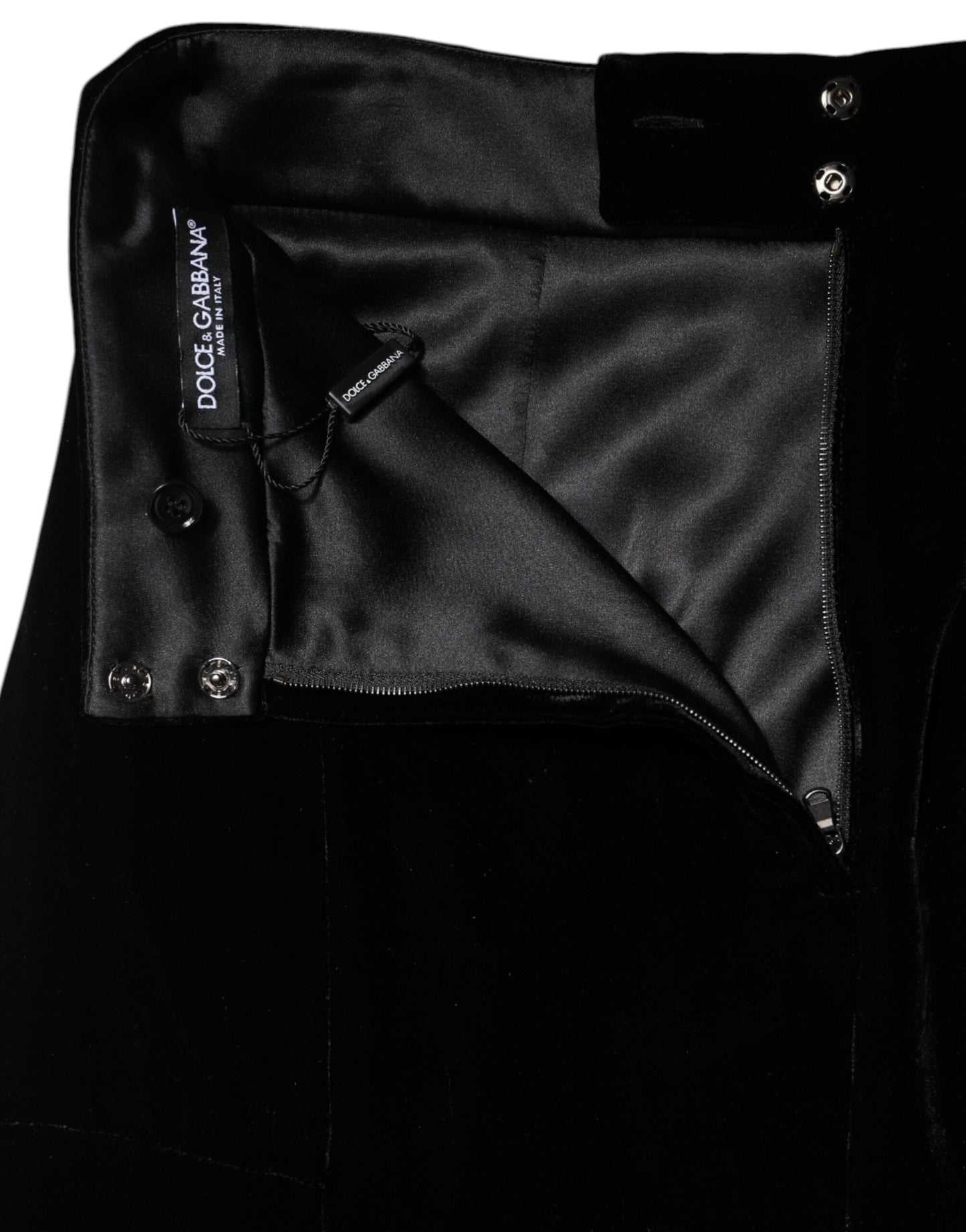 Dolce & Gabbana – Schwarzer ausgestellter Midirock mit hoher Taille