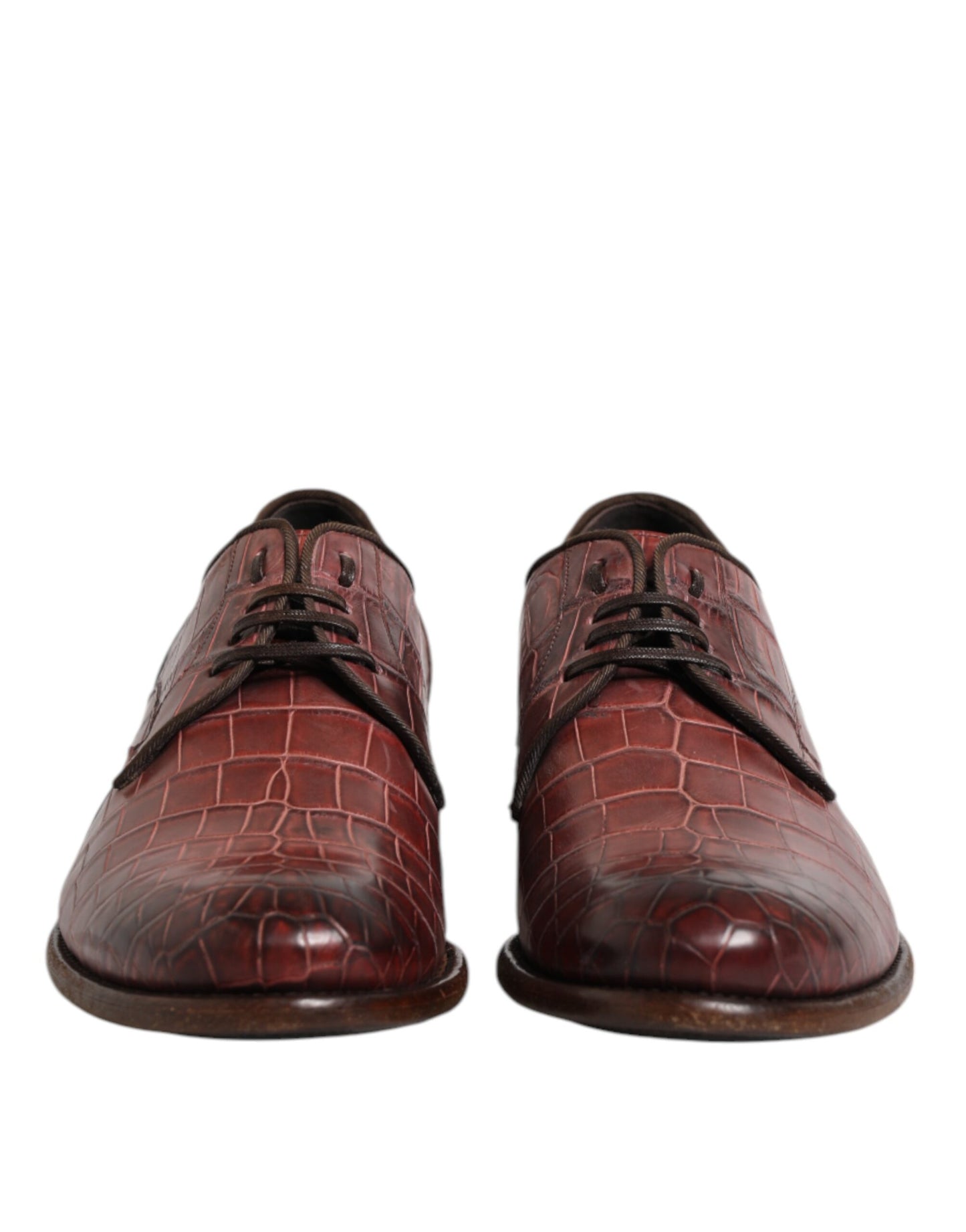 Dolce & Gabbana – Burgunderrote Derby-Schnürschuhe aus Leder