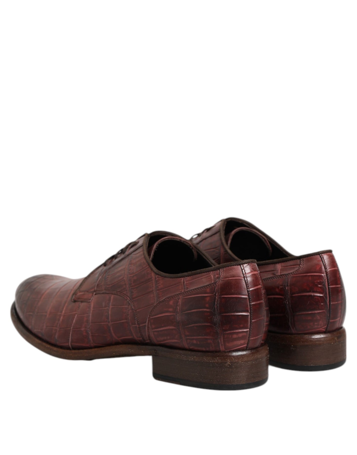 Dolce & Gabbana – Burgunderrote Derby-Schnürschuhe aus Leder