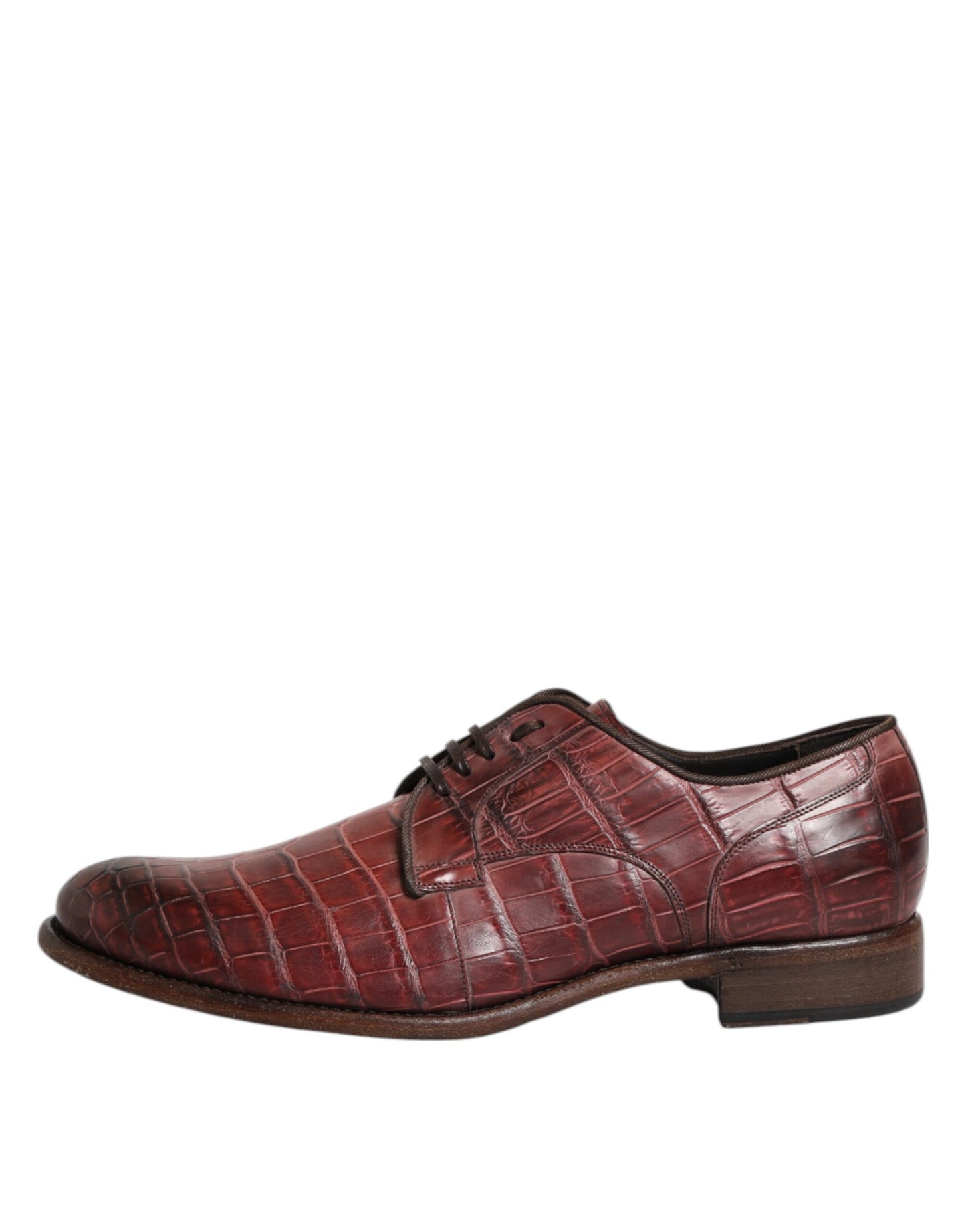 Dolce & Gabbana – Burgunderrote Derby-Schnürschuhe aus Leder
