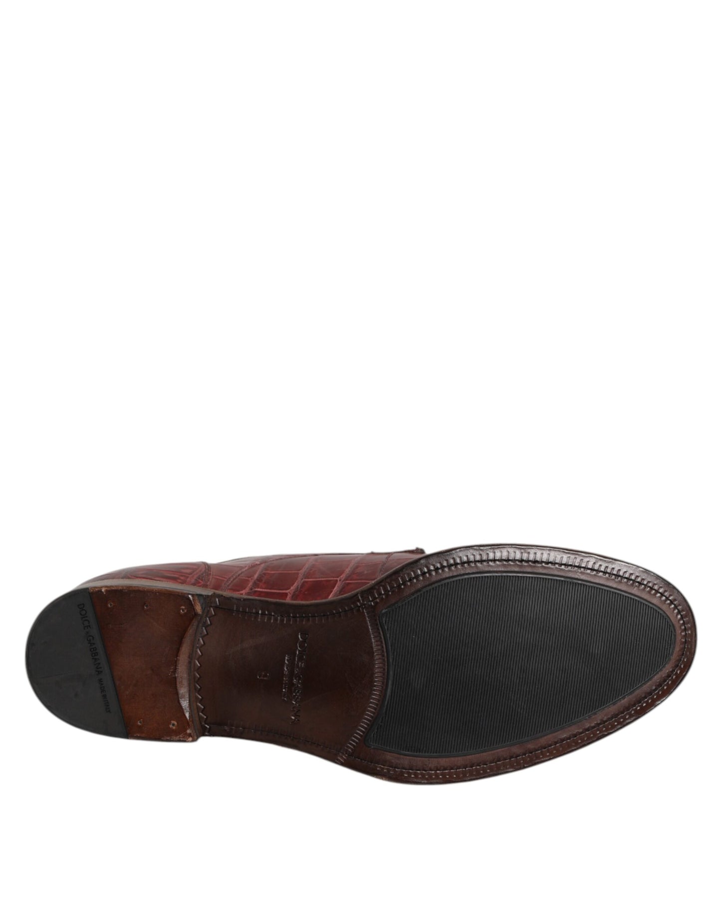 Dolce & Gabbana – Burgunderrote Derby-Schnürschuhe aus Leder