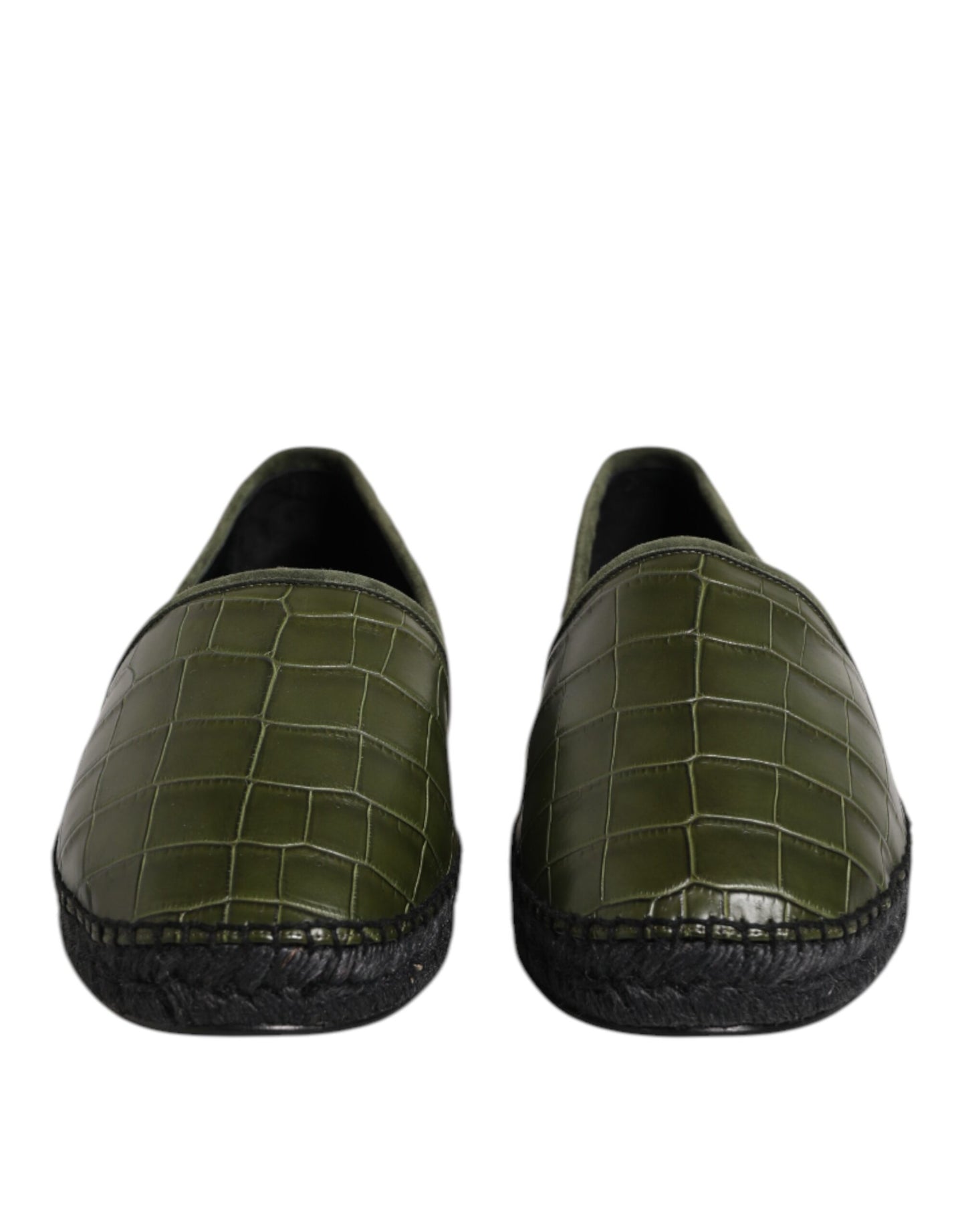 Dolce & Gabbana – Espadrilles-Schlupfschuhe aus exotischem Leder in Grün