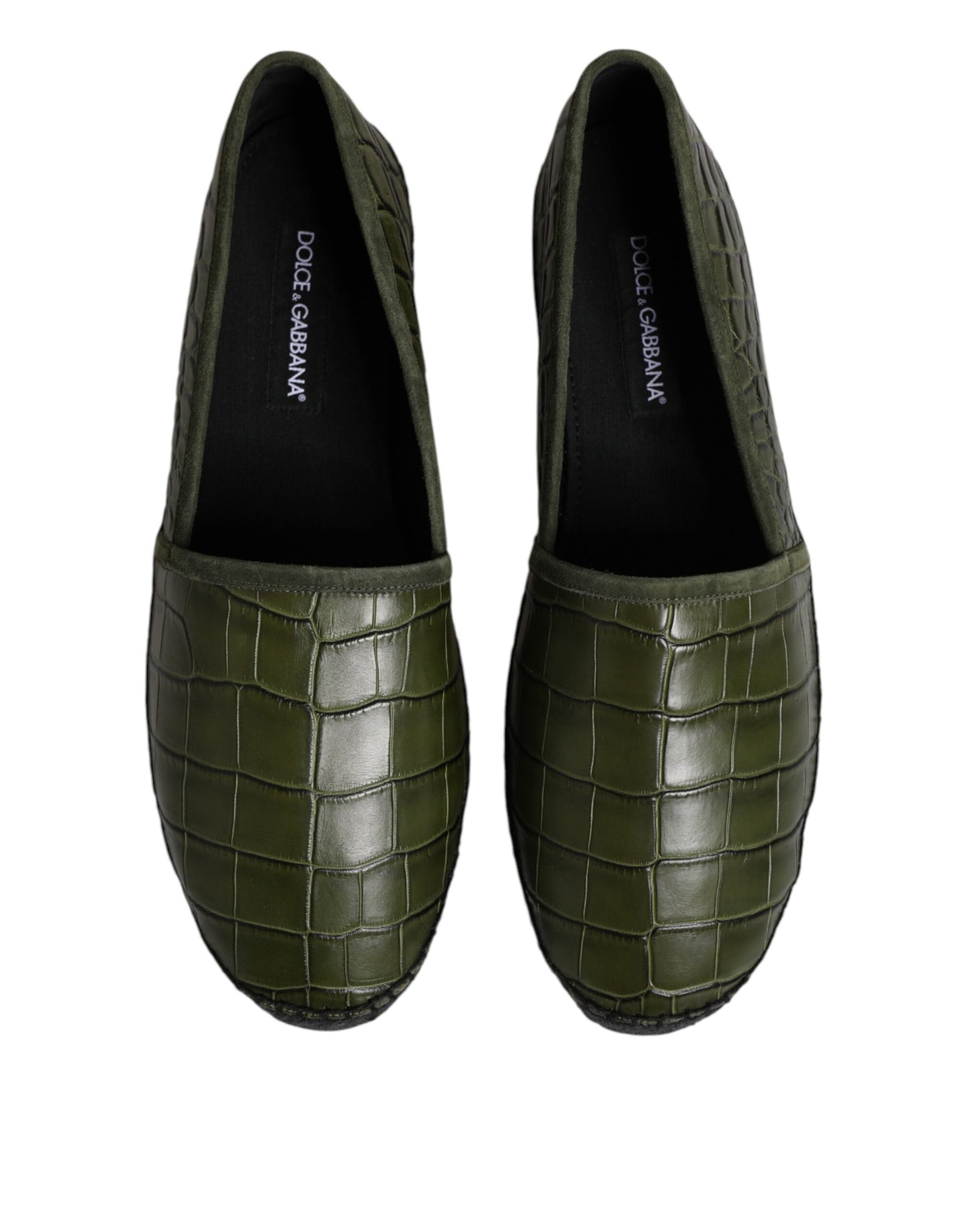 Dolce & Gabbana – Espadrilles-Schlupfschuhe aus exotischem Leder in Grün