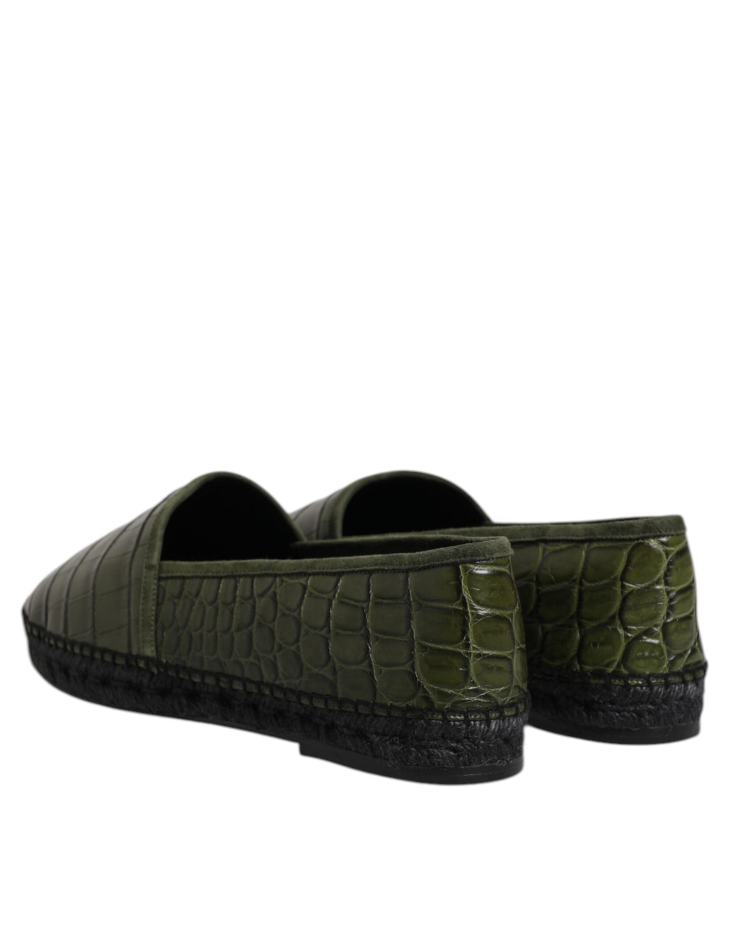 Dolce & Gabbana – Espadrilles-Schlupfschuhe aus exotischem Leder in Grün