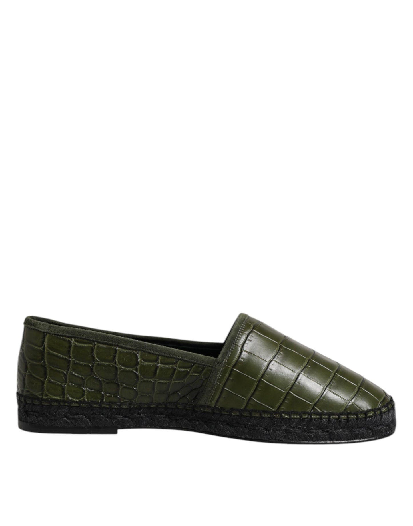 Dolce & Gabbana – Espadrilles-Schlupfschuhe aus exotischem Leder in Grün