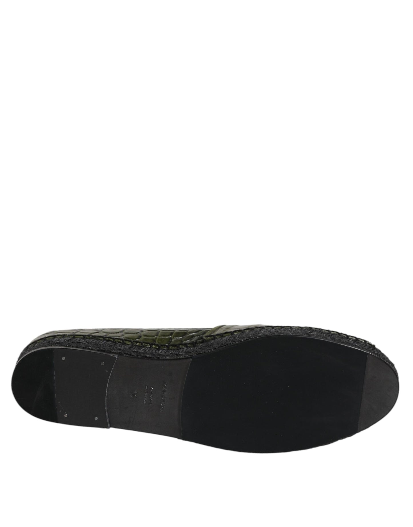 Dolce & Gabbana – Espadrilles-Schlupfschuhe aus exotischem Leder in Grün